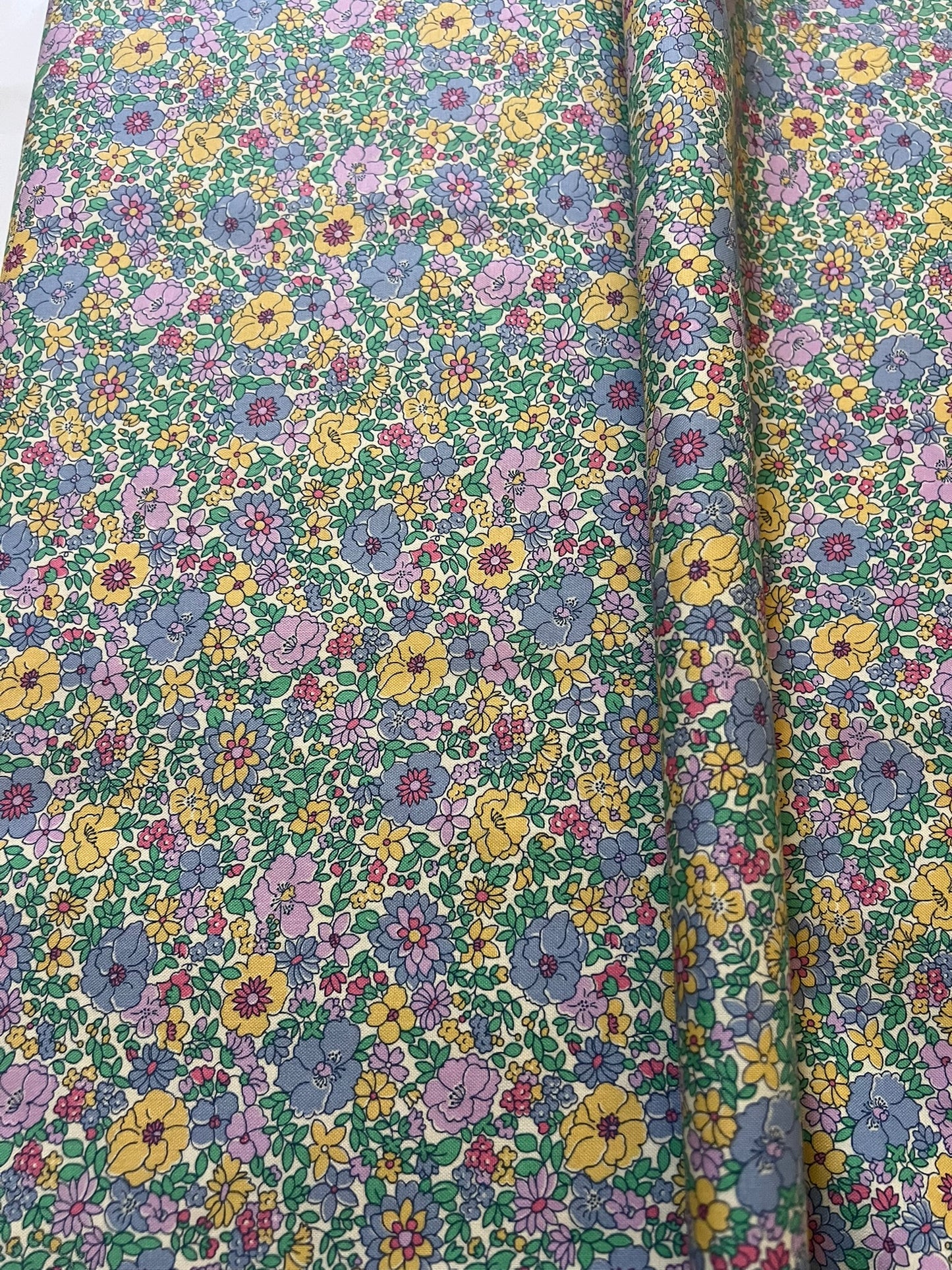 Liberty Fabric Everlasting - Arley Rose purple and yellow