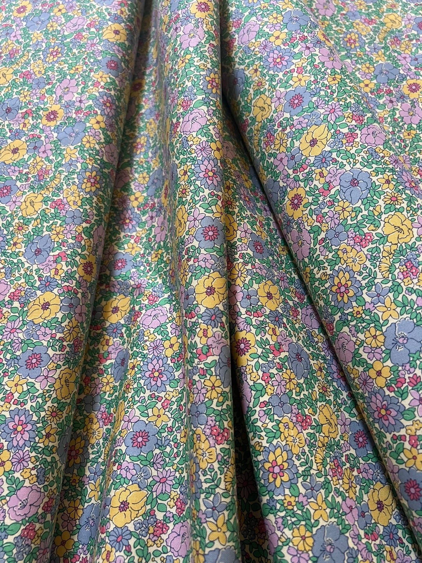 Liberty Fabric Everlasting - Arley Rose purple and yellow