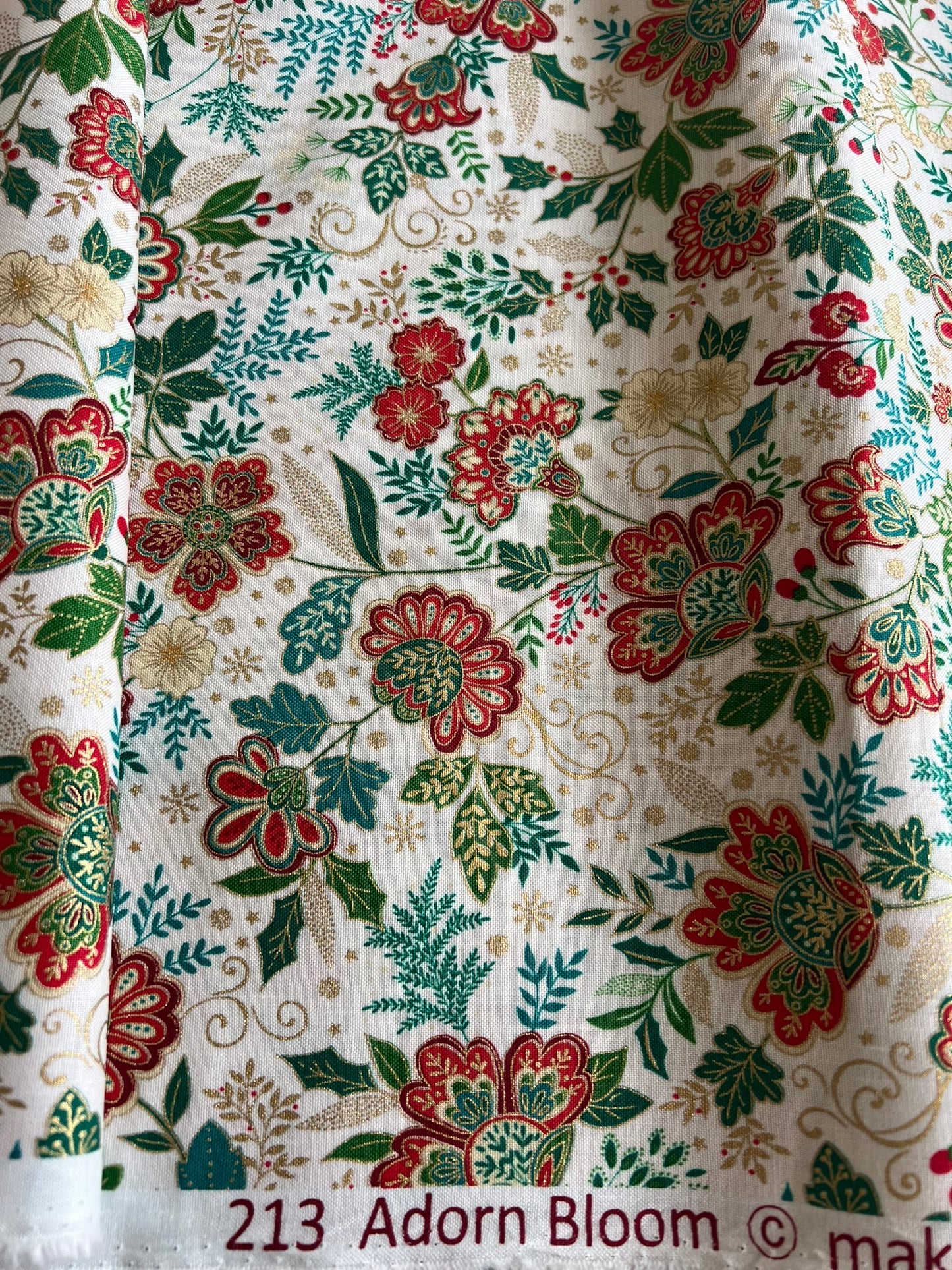 Makower Adorn Christmas Collection - Bloom, cream