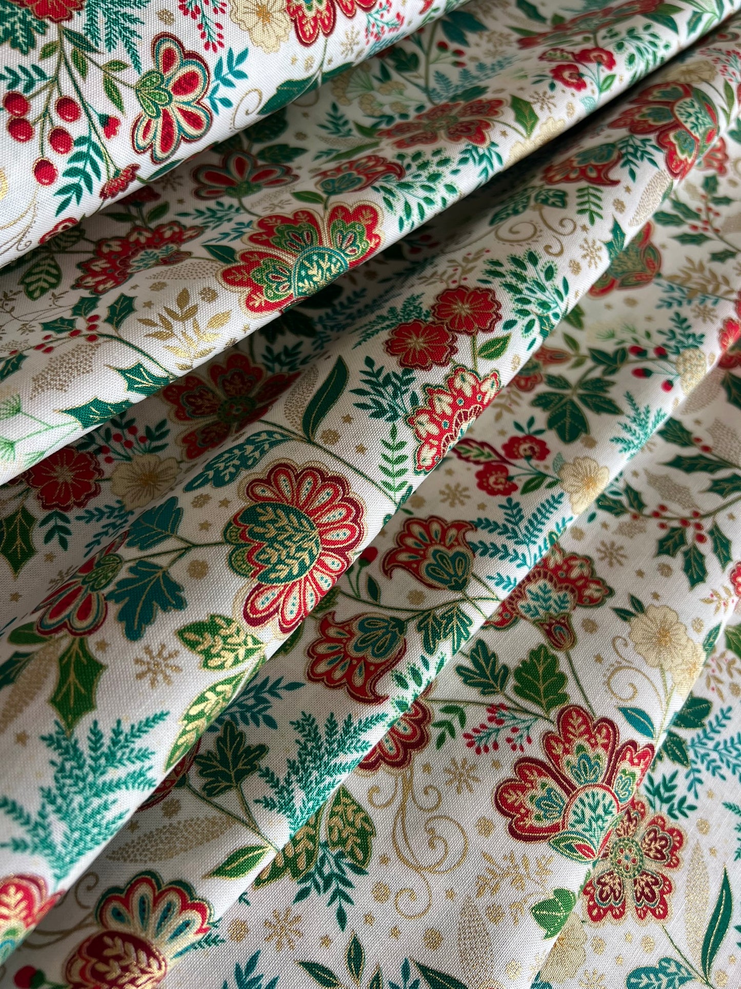 Makower Adorn Christmas Collection - Bloom, cream