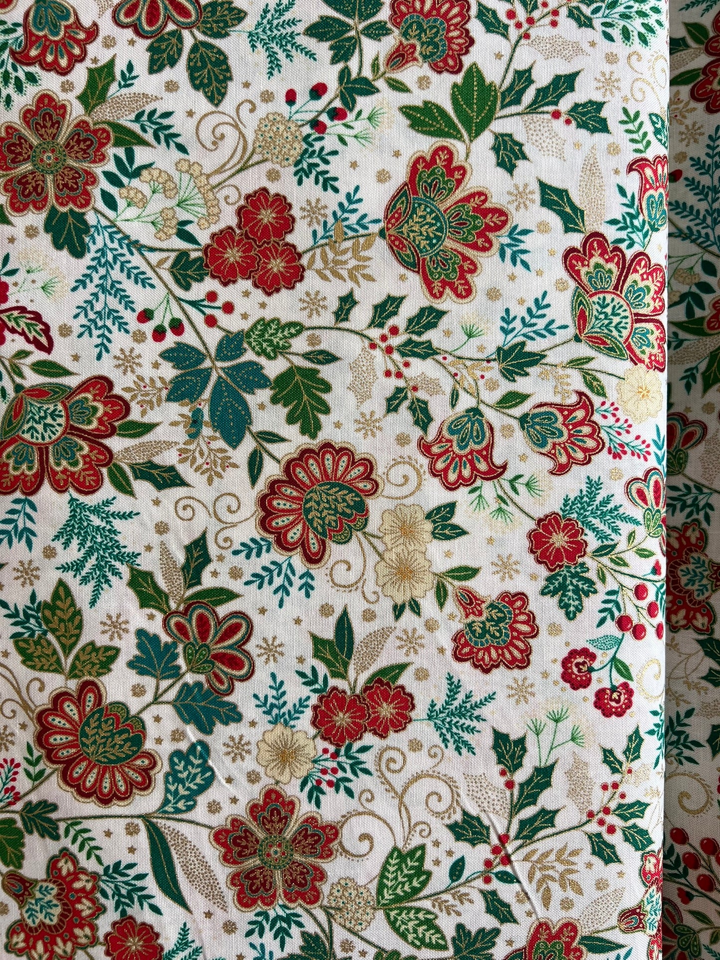 Makower Adorn Christmas Collection - Bloom, cream