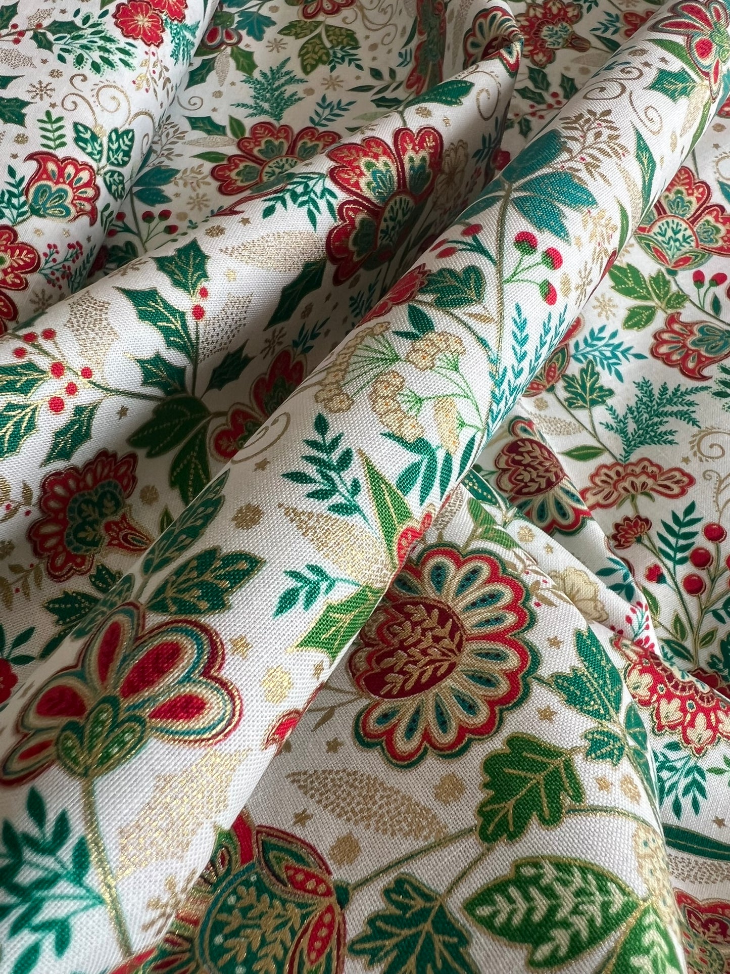 Makower Adorn Christmas Collection - Bloom, cream