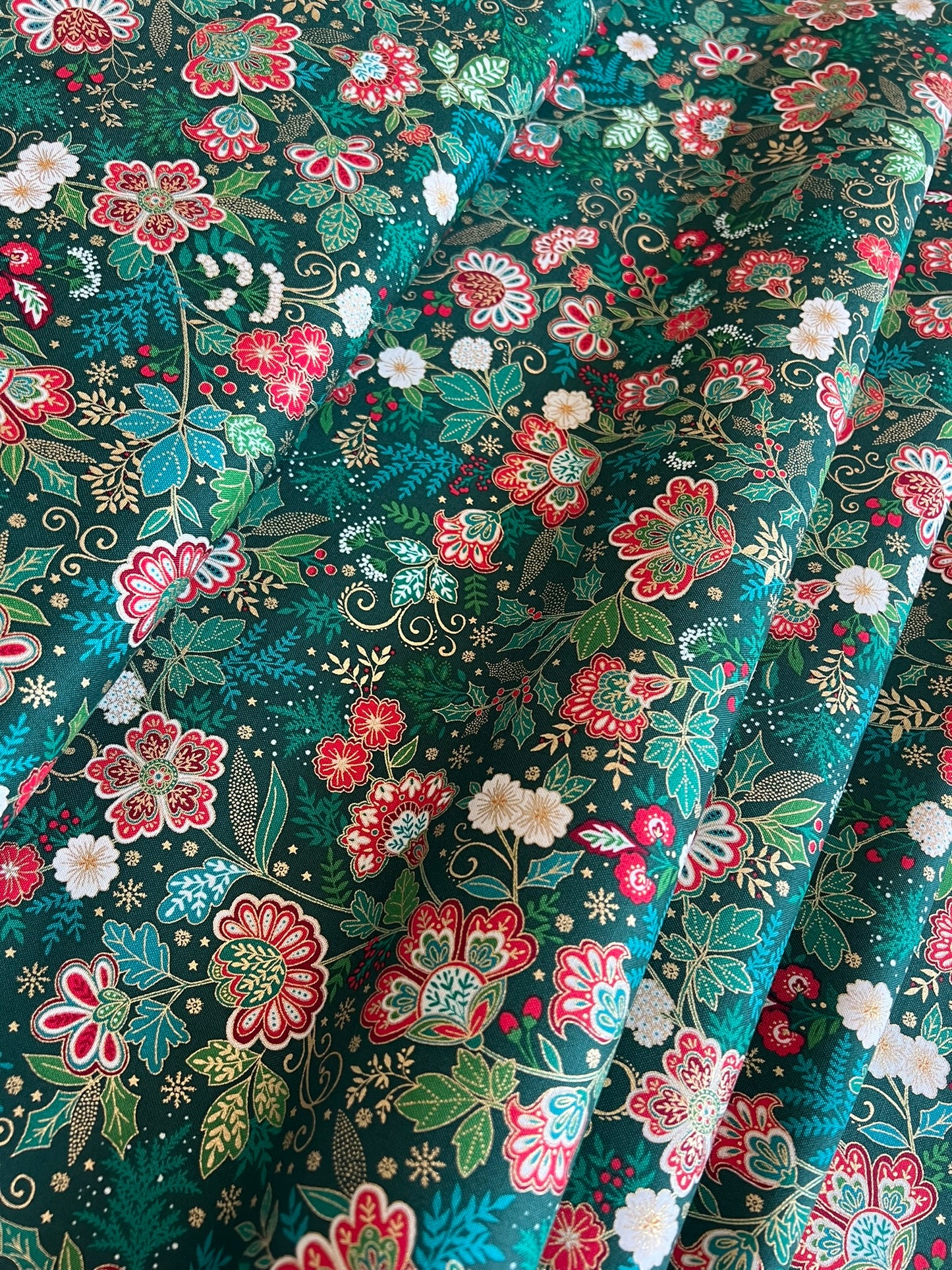 Makower Adorn Christmas Collection - Bloom, green