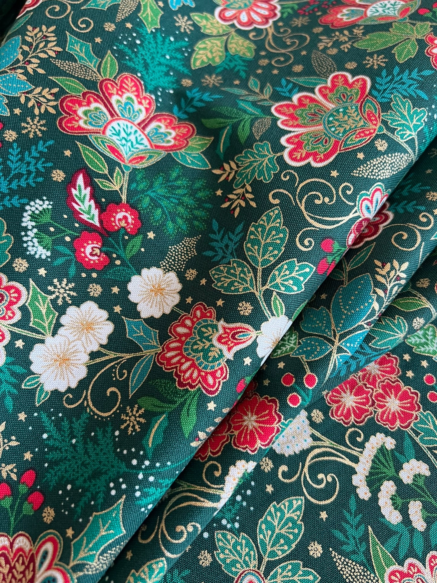 Makower Adorn Christmas Collection - Bloom, green