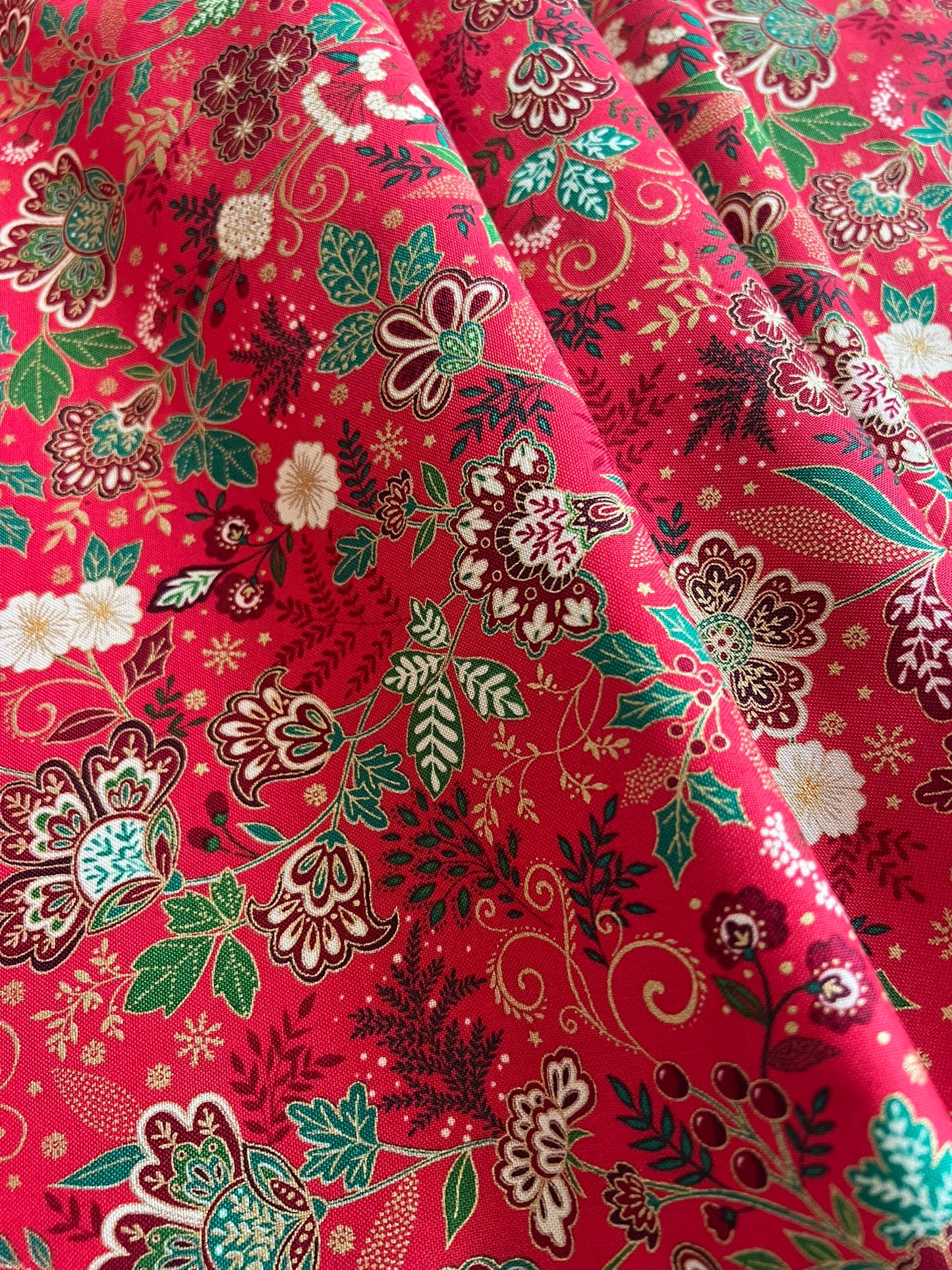 Makower Adorn Christmas Collection - Bloom, red