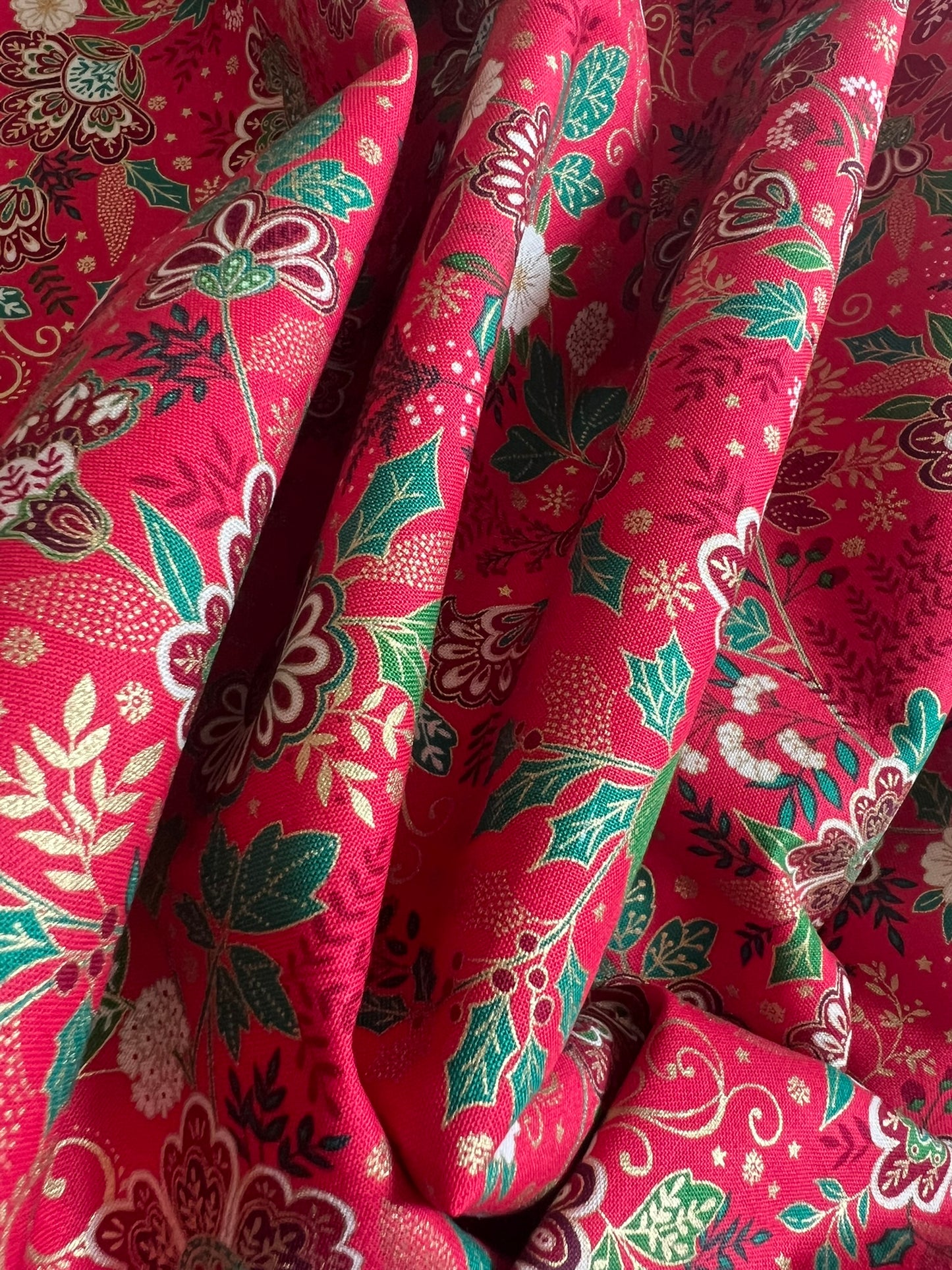 Makower Adorn Christmas Collection - Bloom, red