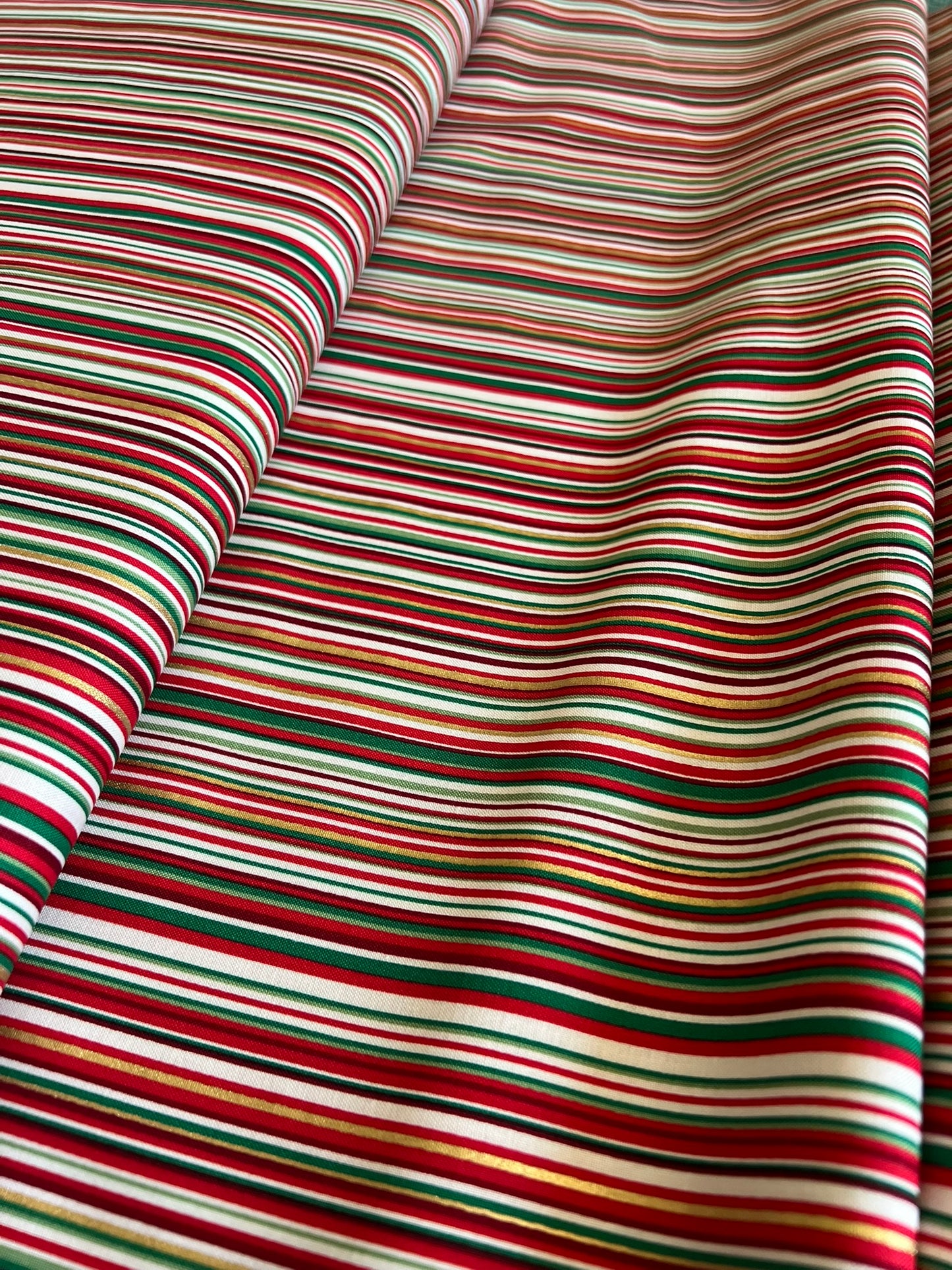 Makower Adorn Christmas Collection - Classic Stripe, cream
