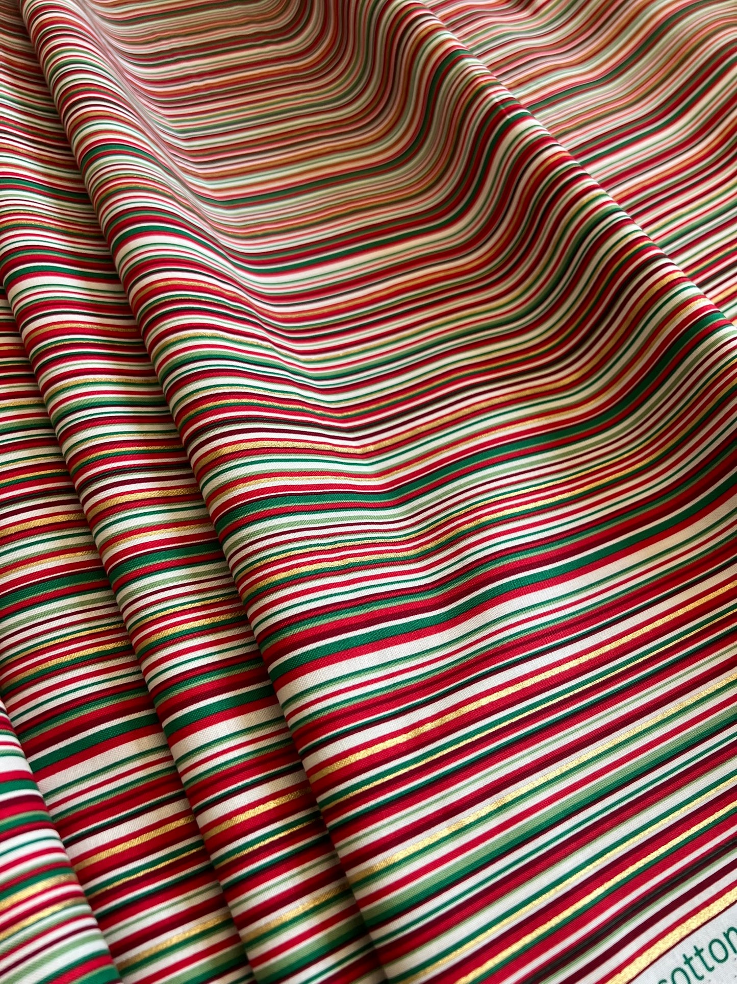 Makower Adorn Christmas Collection - Classic Stripe, cream