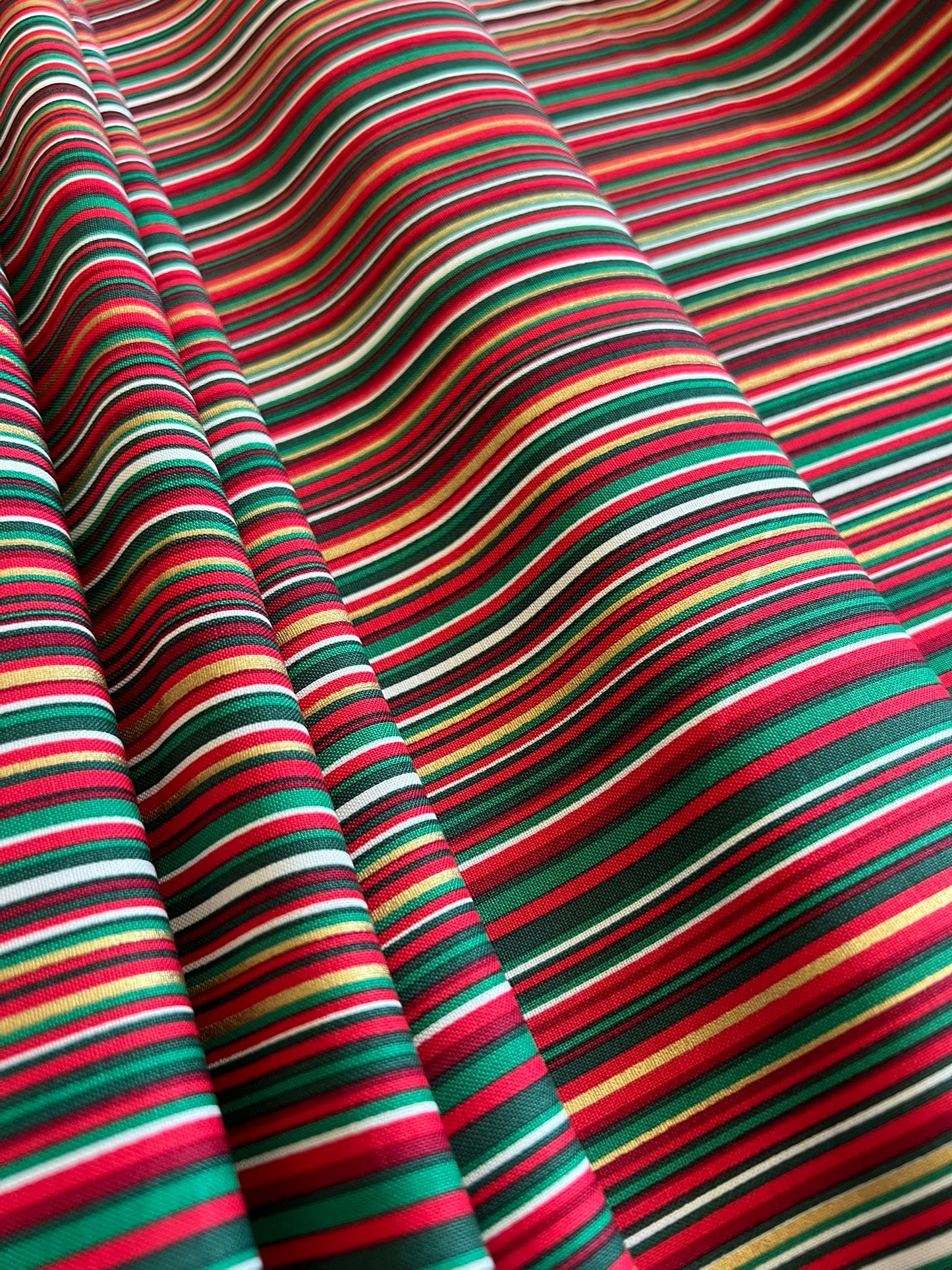 Makower Adorn Christmas Collection - Classic Stripe, green