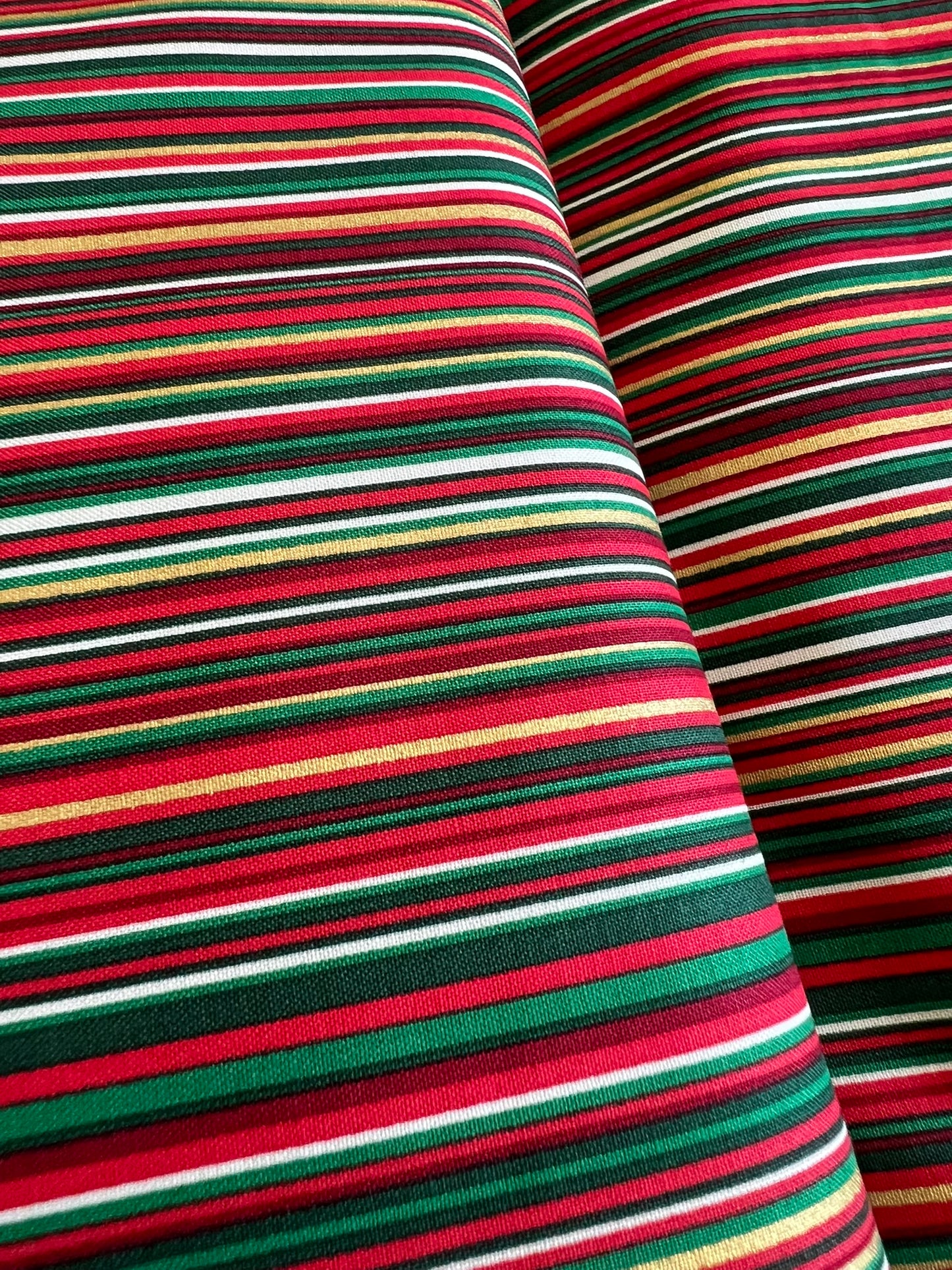 Makower Adorn Christmas Collection - Classic Stripe, green