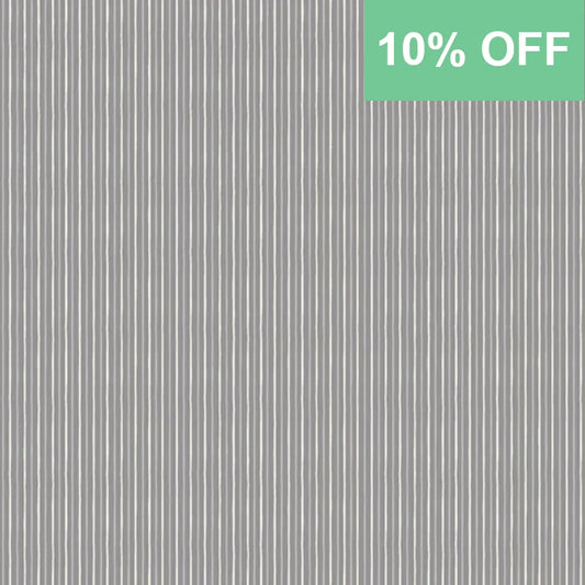 Makower Scandi Christmas Fabric - Stripe 2461/S Grey Metallic Fabric