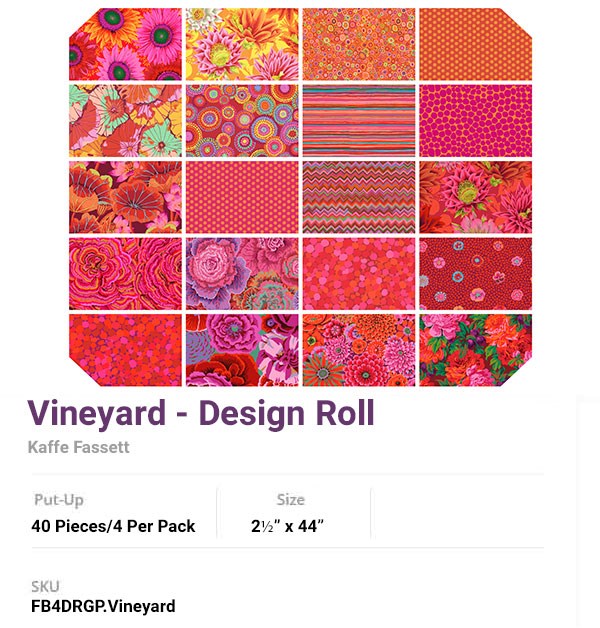 Jelly Roll Kaffe Fassett quilting cotton - Classic collection red