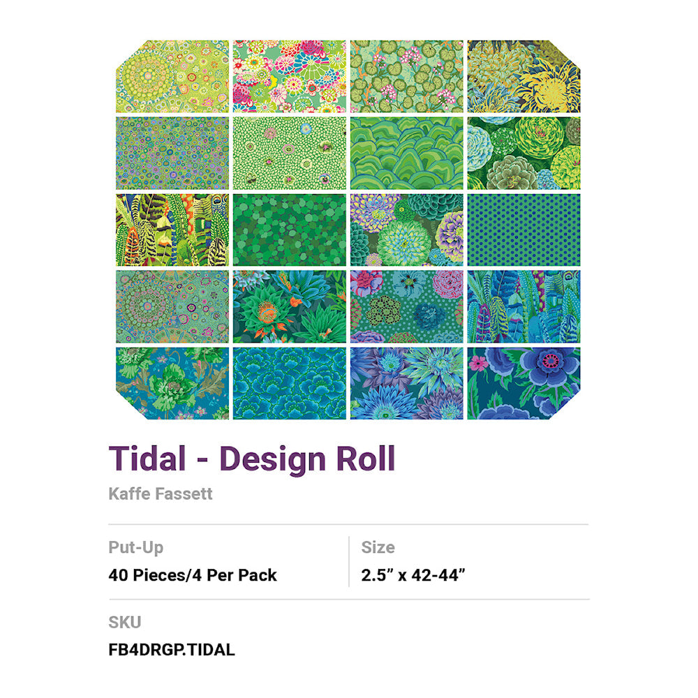 Jelly Roll Kaffe Fassett quilting cotton - Classic collection Tidal green