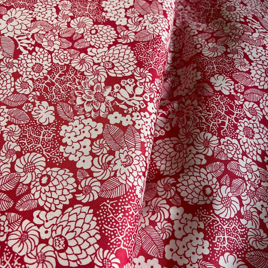 Liberty Fabric Arthur's Garden - Dahlia Garden red