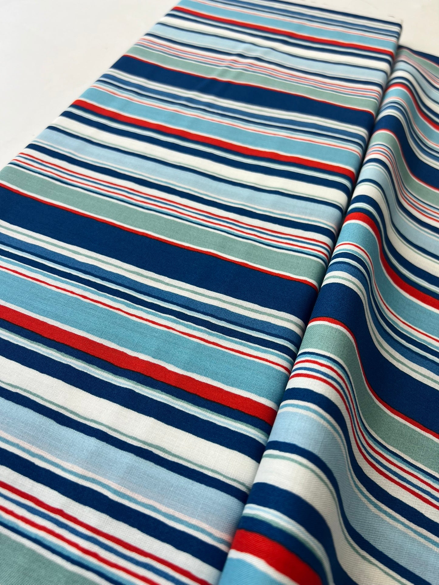 Liberty Fabric Riviera Collection - Deckchair Stripe blue