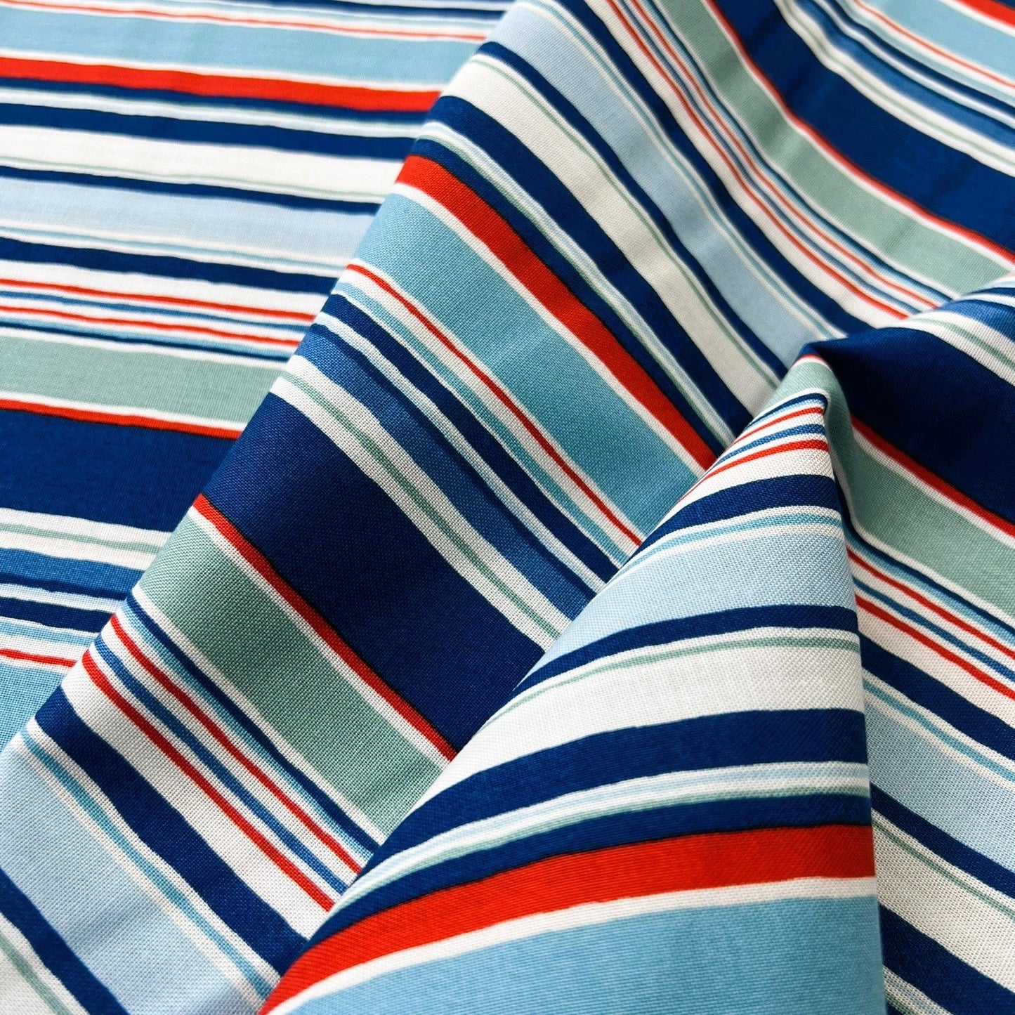 Liberty Fabric Riviera Collection - Deckchair Stripe blue