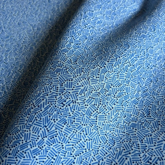 Liberty Fabric Arthur's Garden - Dots and Dashes blue