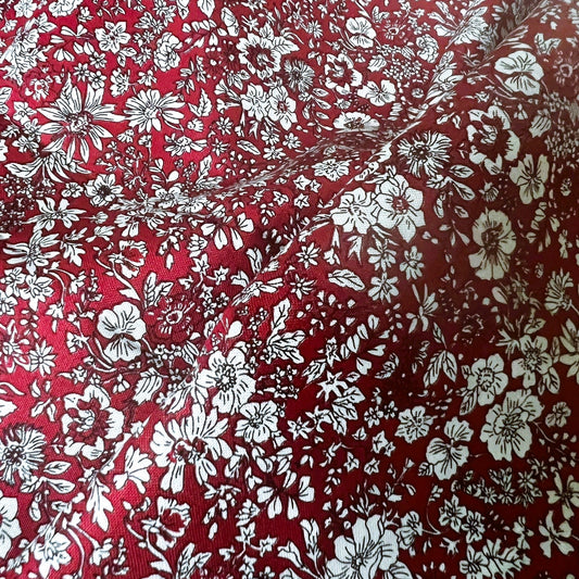 Liberty Fabric Flower Show Winter - Emily Silhouette red