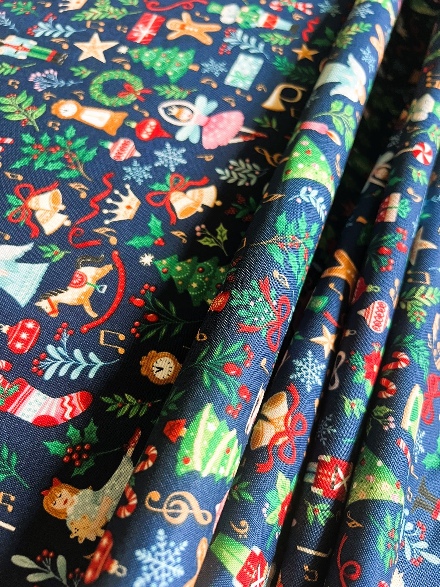 Makower Nutcracker Christmas Collection - Fairytale Fabric, blue