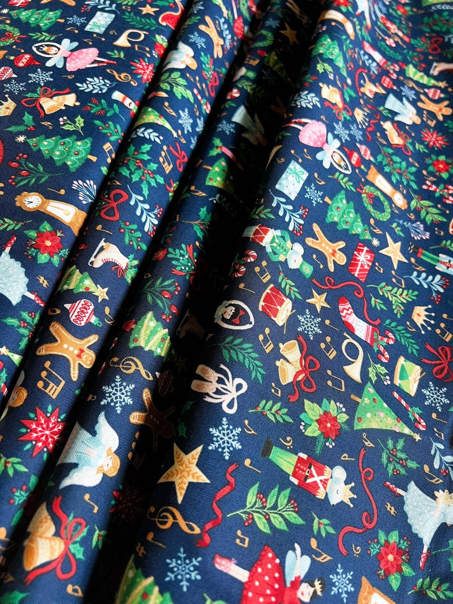 Makower Nutcracker Christmas Collection - Fairytale Fabric, blue