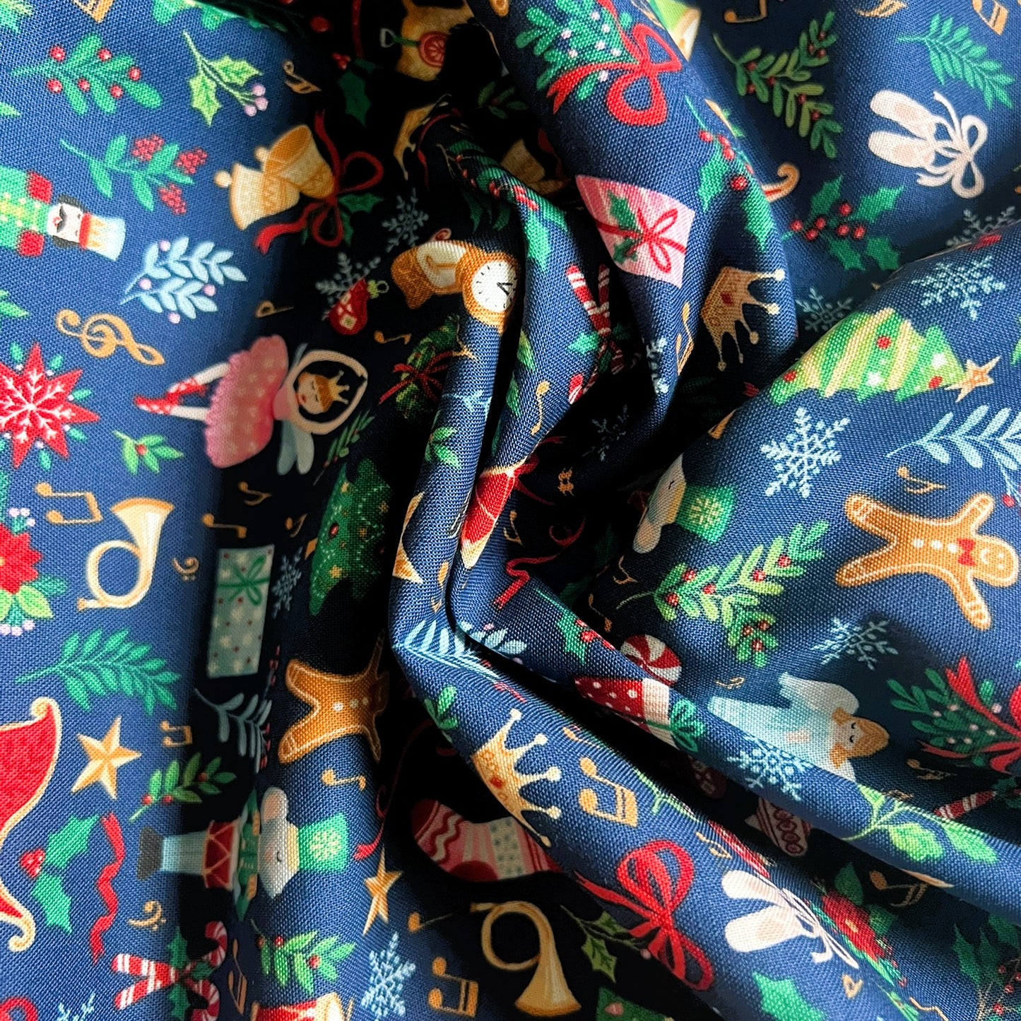 Makower Nutcracker Christmas Collection - Fairytale Fabric, blue