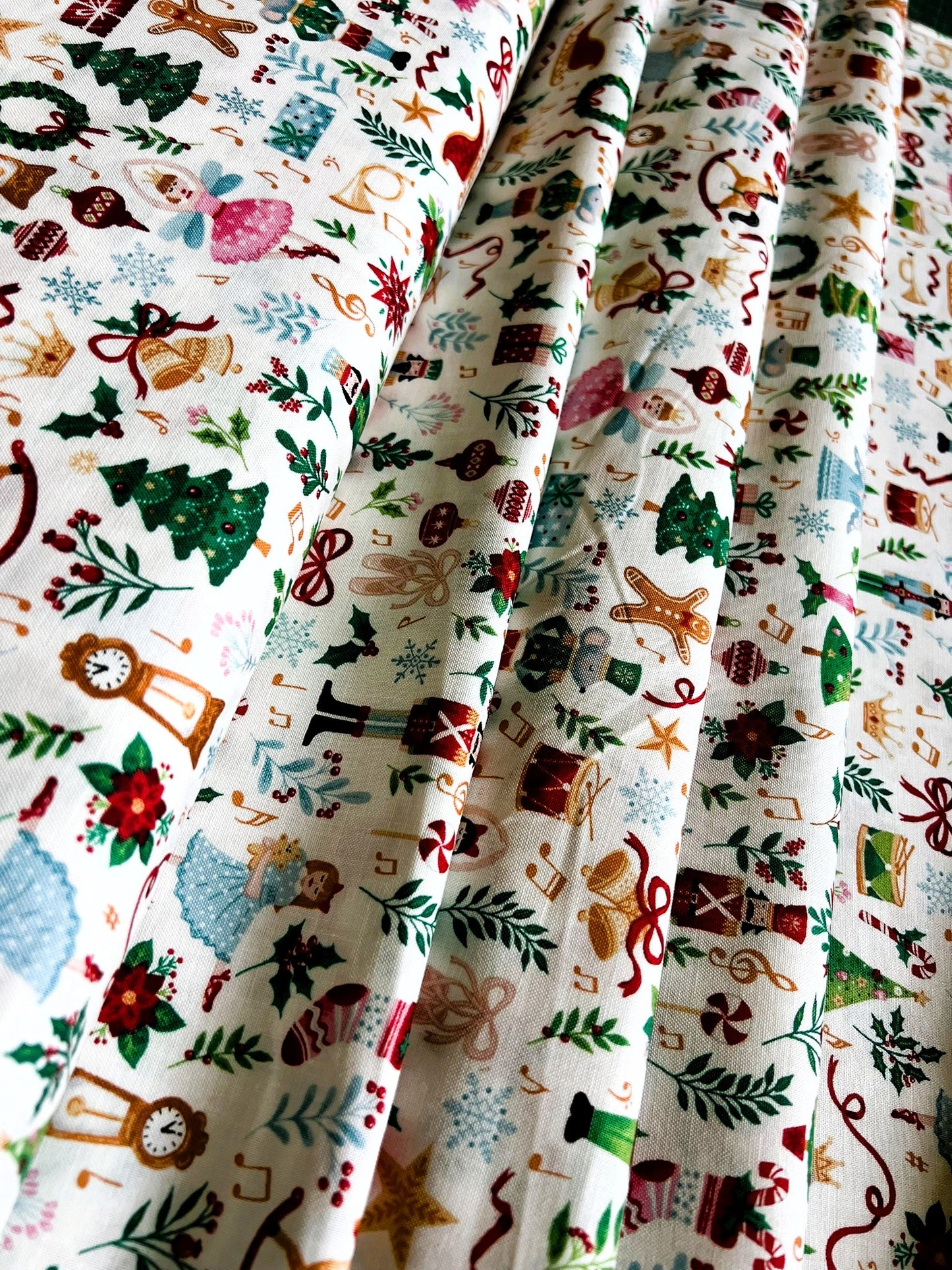 Makower Nutcracker Christmas Collection - Fairytale Fabric, cream