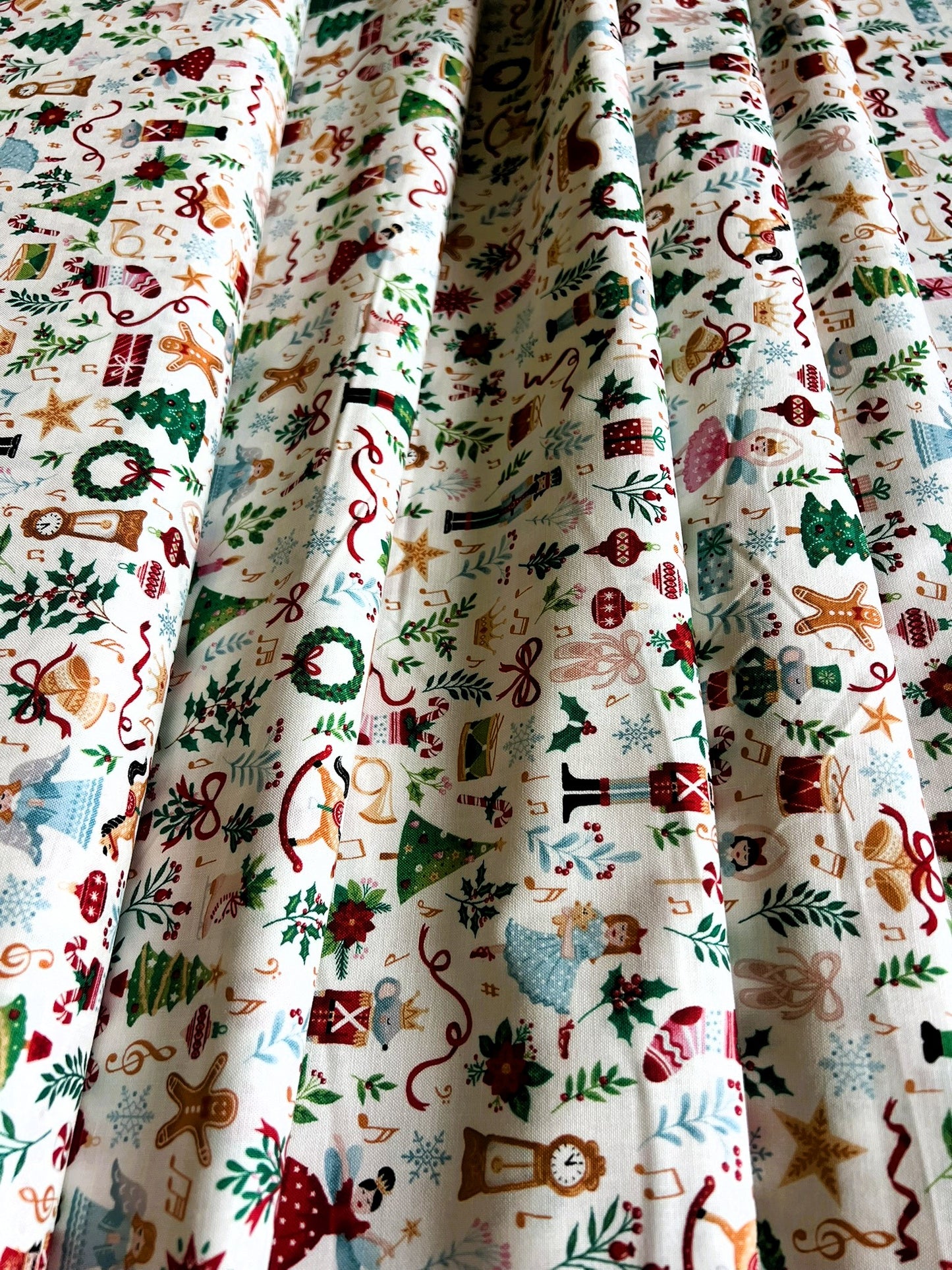 Makower Nutcracker Christmas Collection - Fairytale Fabric, cream