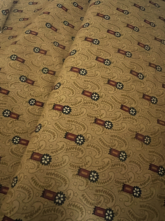 Makower Madison Manor - Firecracker brown