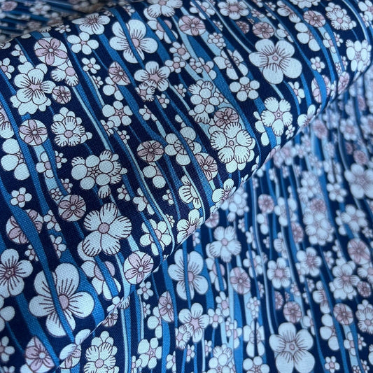 Liberty Fabric Arthur's Garden - Floral Waterfall blue
