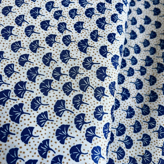 Liberty Fabric Arthur's Garden - Ginkgo Spot blue