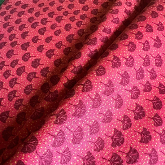 Liberty Fabric Arthur's Garden - Ginkgo Spot red