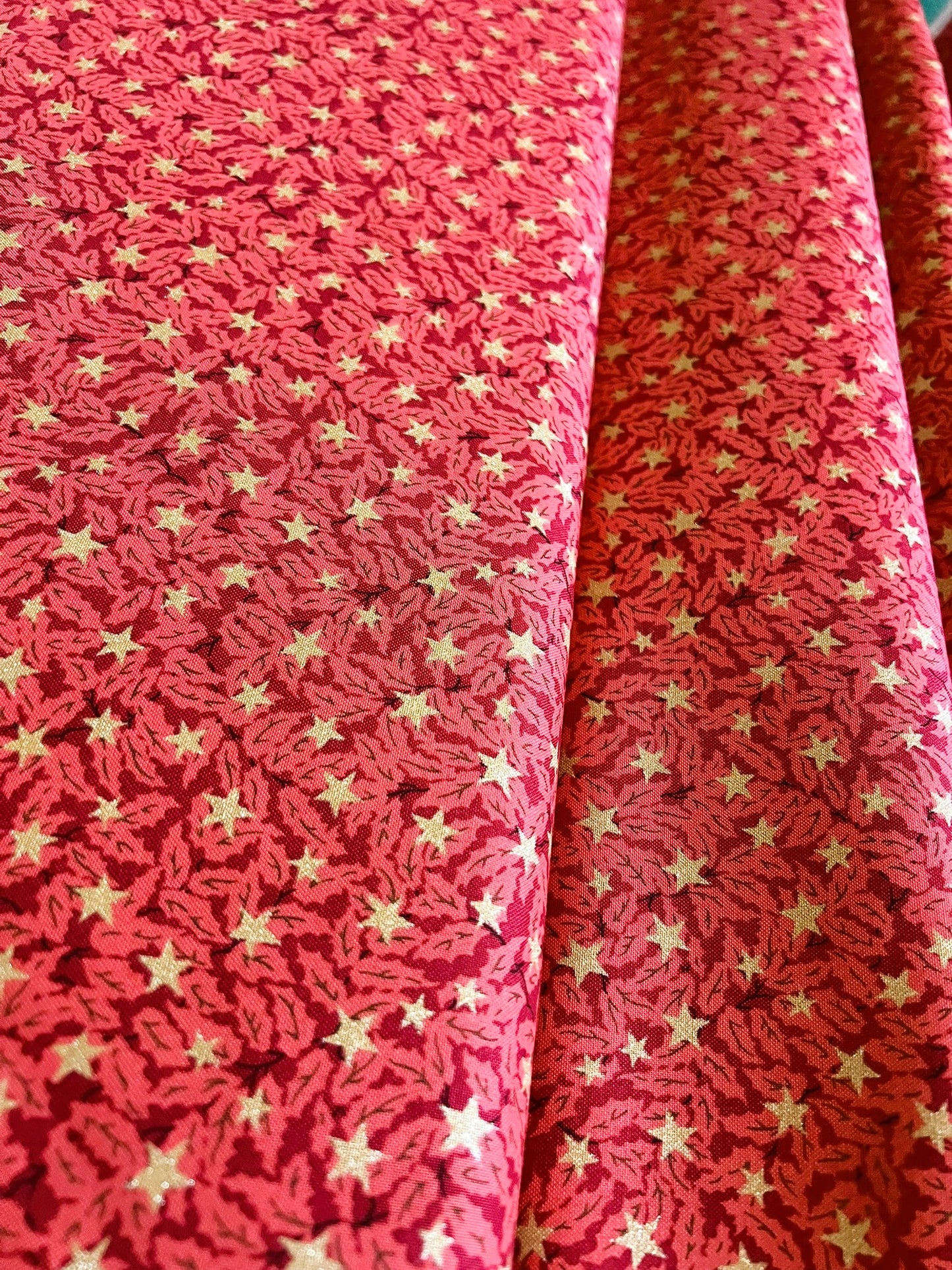 Liberty Christmas Fabric - Festive Magic Collection, Holly Sparkle D