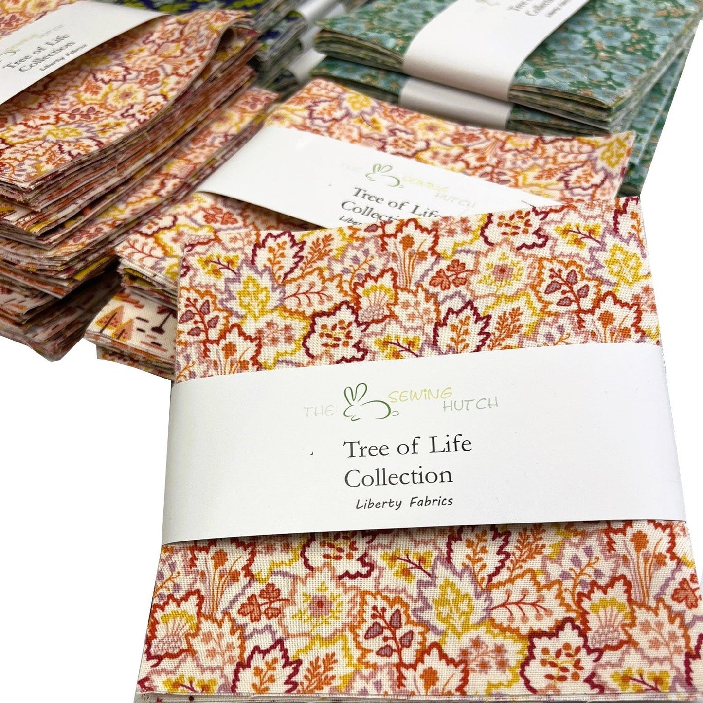 Liberty Charm Square Pack - 26 Tree of Life squares orange