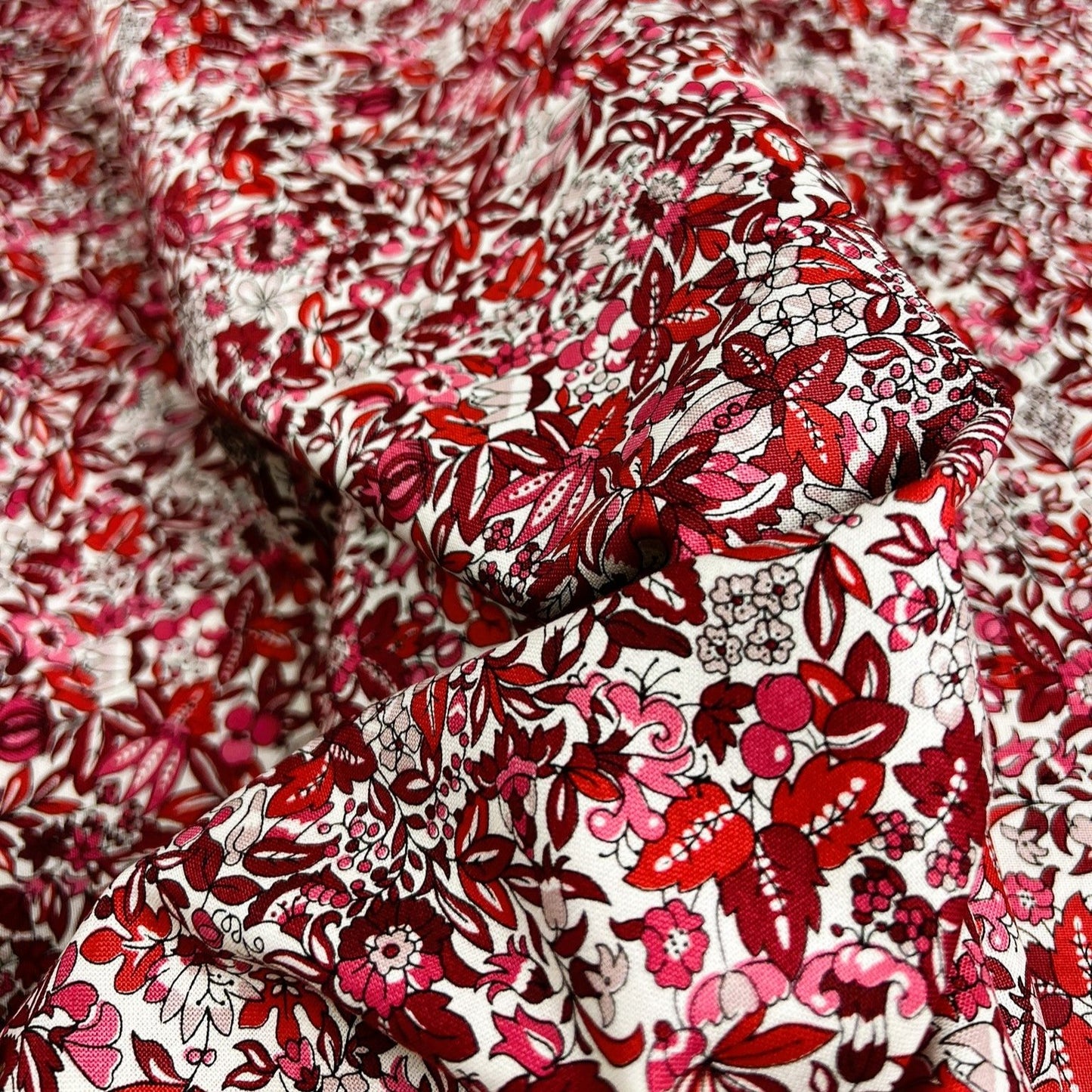 Liberty Fabric Flower Show Winter - Hyde Floral, red