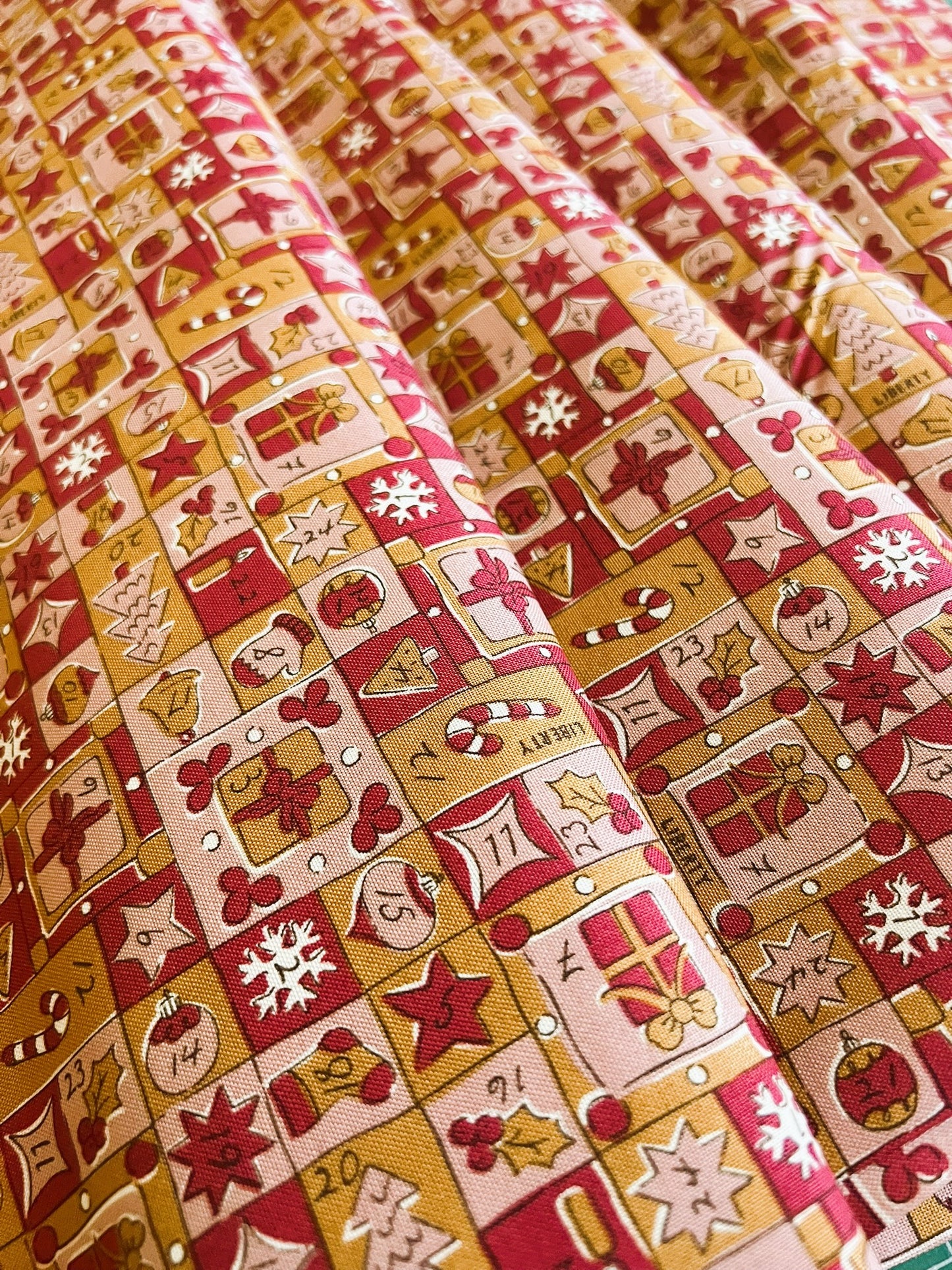 Liberty Christmas Fabric - Festive Magic Collection, Jolly Countdown A