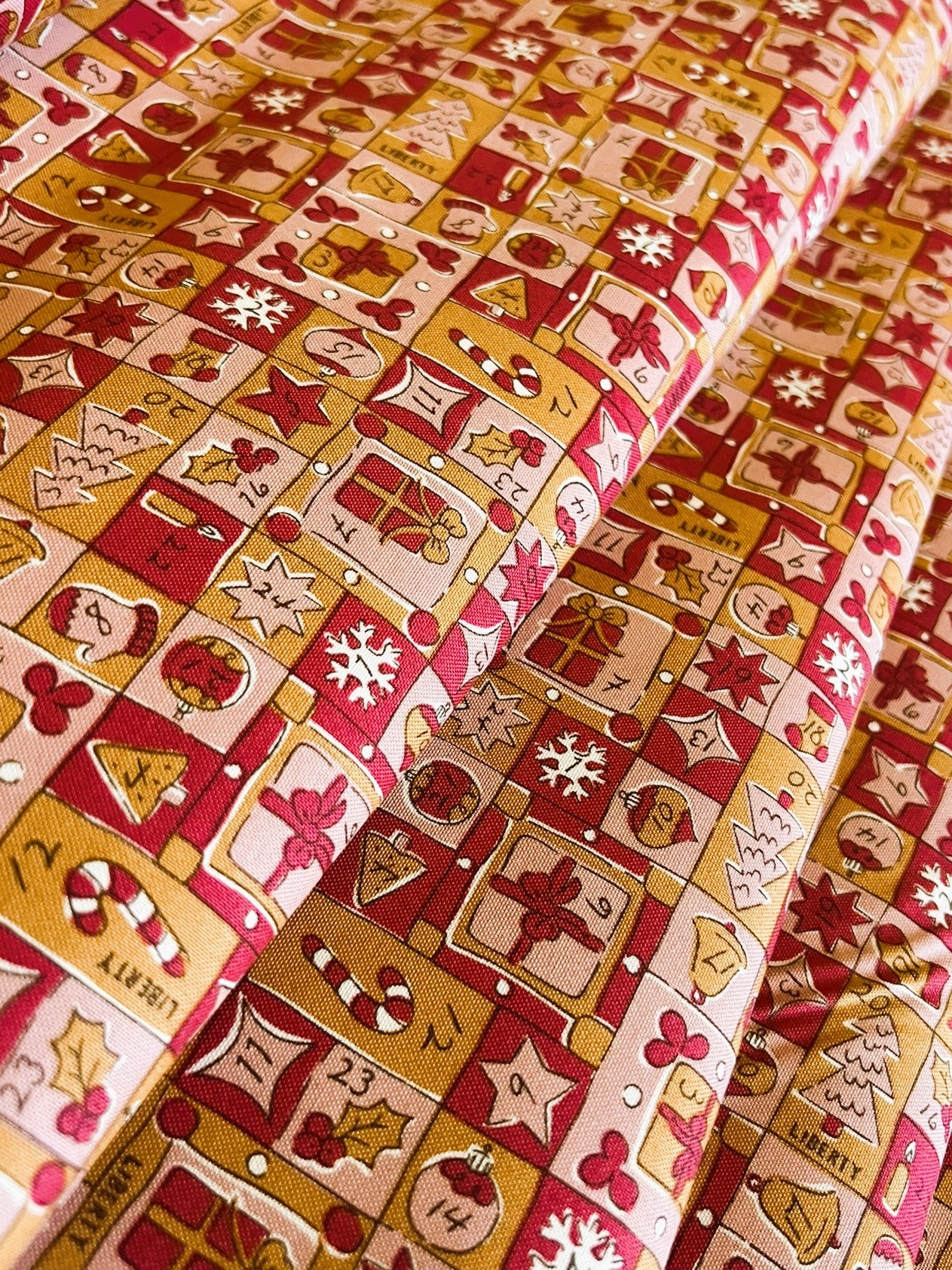 Liberty Christmas Fabric - Festive Magic Collection, Jolly Countdown A