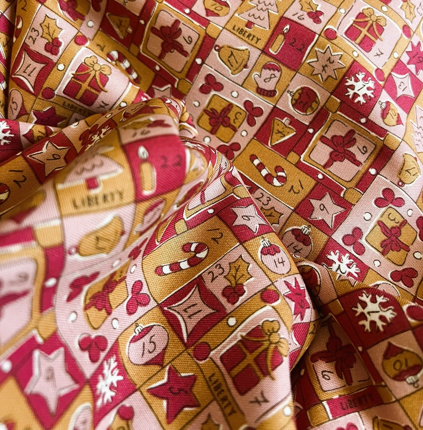 Liberty Christmas Fabric - Festive Magic Collection, Jolly Countdown A