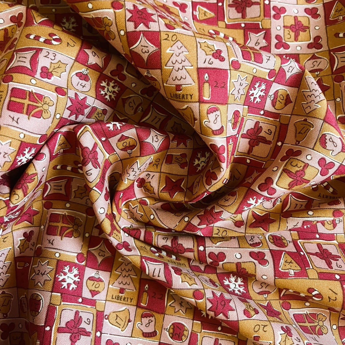 Liberty Christmas Fabric - Festive Magic Collection, Jolly Countdown A