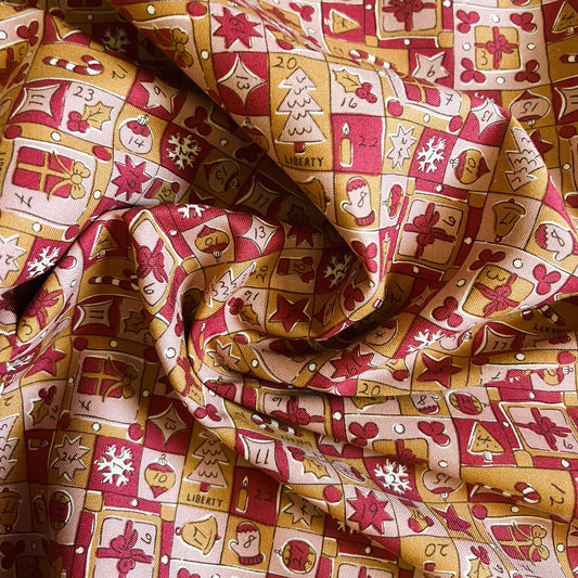 Liberty Christmas Fabric - Festive Magic Collection, Jolly Countdown A