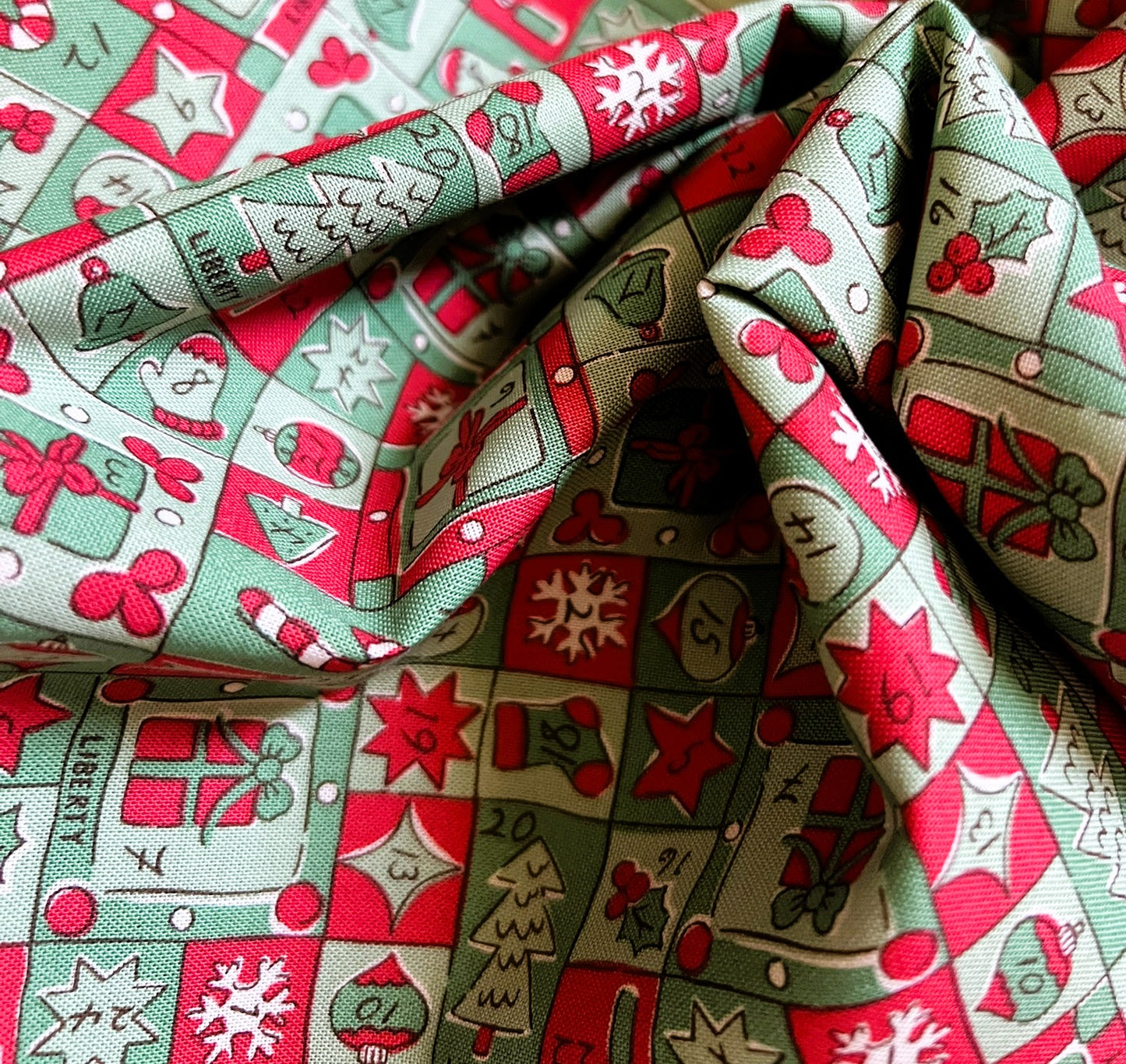 Liberty Christmas Fabric - Festive Magic Collection, Jolly Countdown C