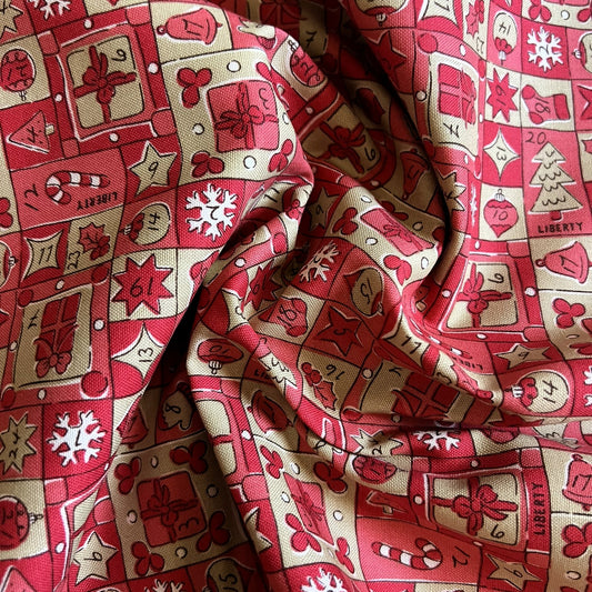 Liberty Christmas Fabric - Festive Magic Collection, Jolly Countdown D