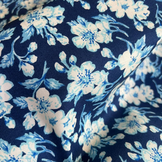 Liberty Fabric Arthur's Garden - Painted Blossom blue