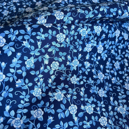 Liberty Fabric Arthur's Garden - Patricia Rose blue