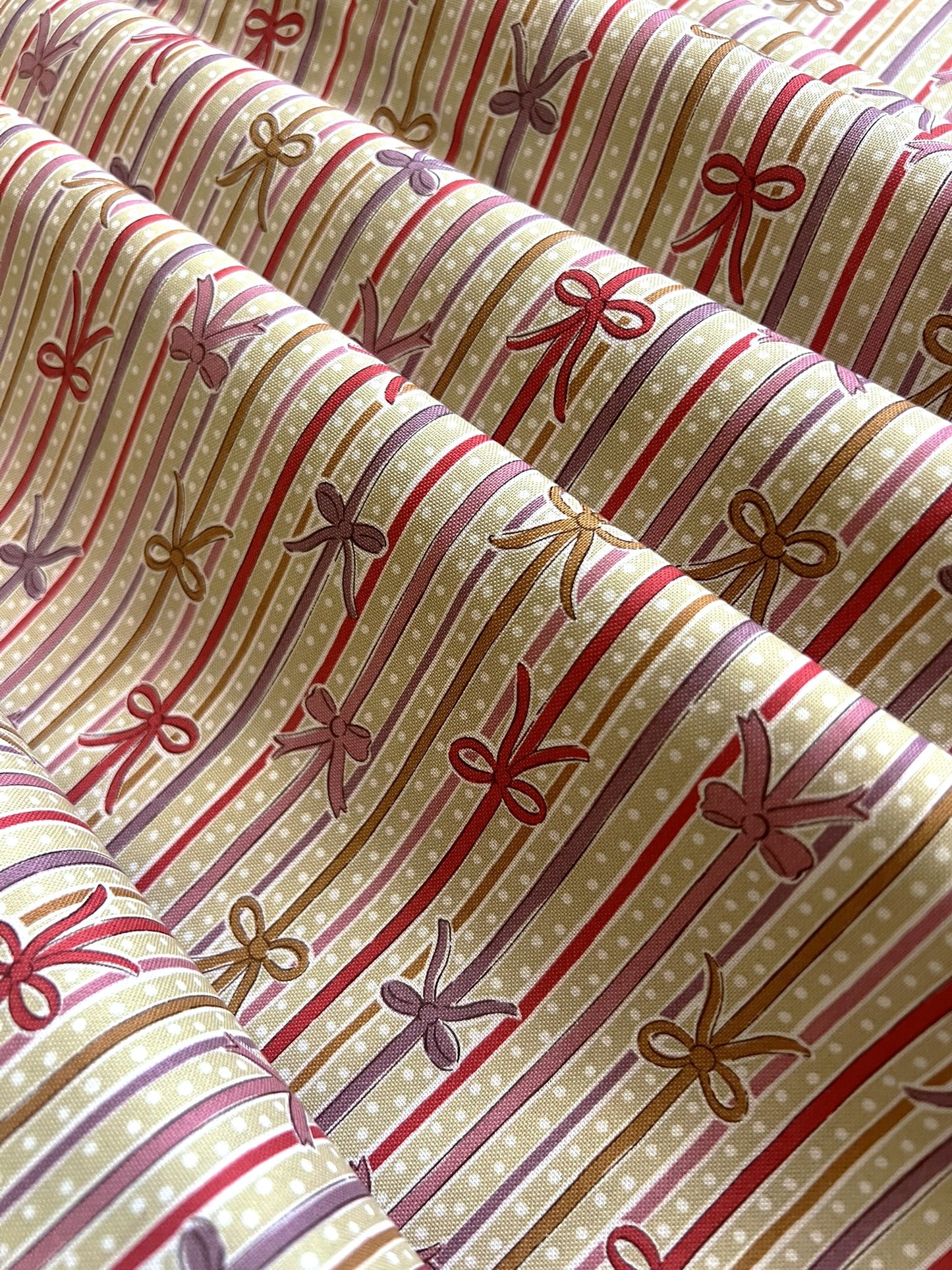 Liberty Christmas Fabric - Festive Magic Collection, Ribbon Stripe A