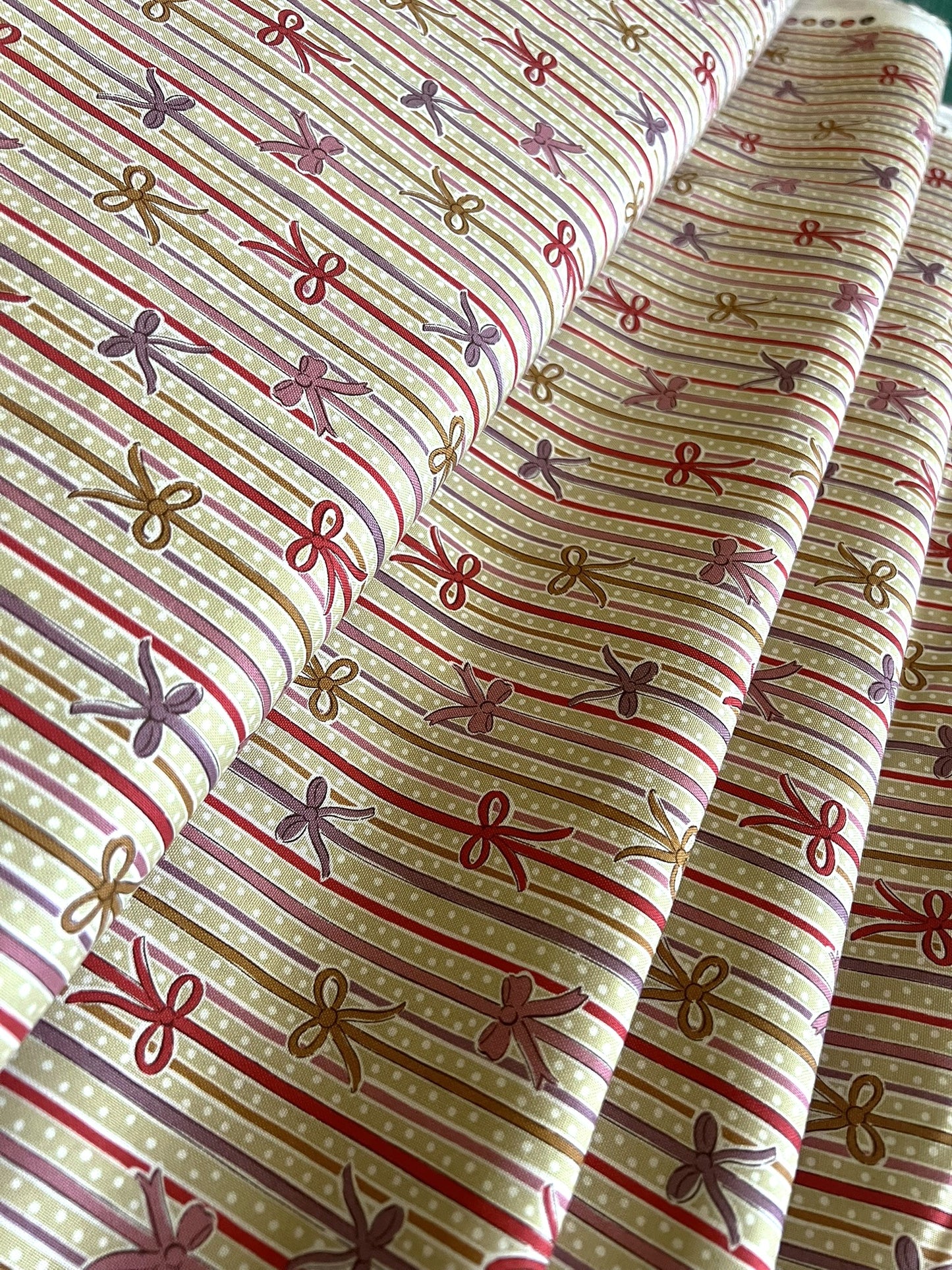 Liberty Christmas Fabric - Festive Magic Collection, Ribbon Stripe A