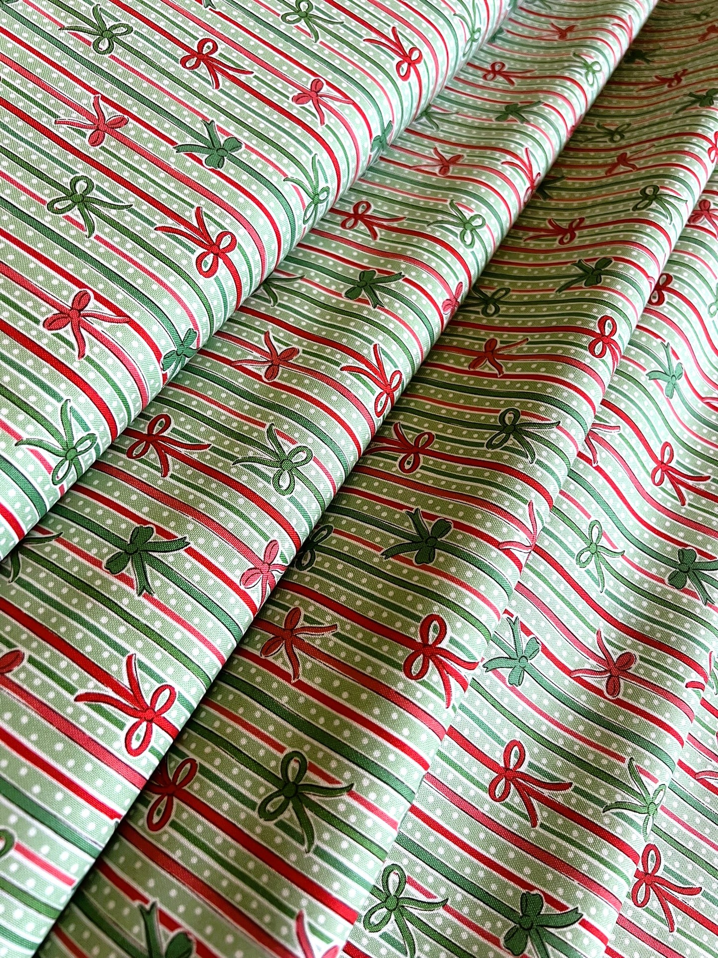 Liberty Christmas Fabric - Festive Magic Collection, Ribbon Stripe C