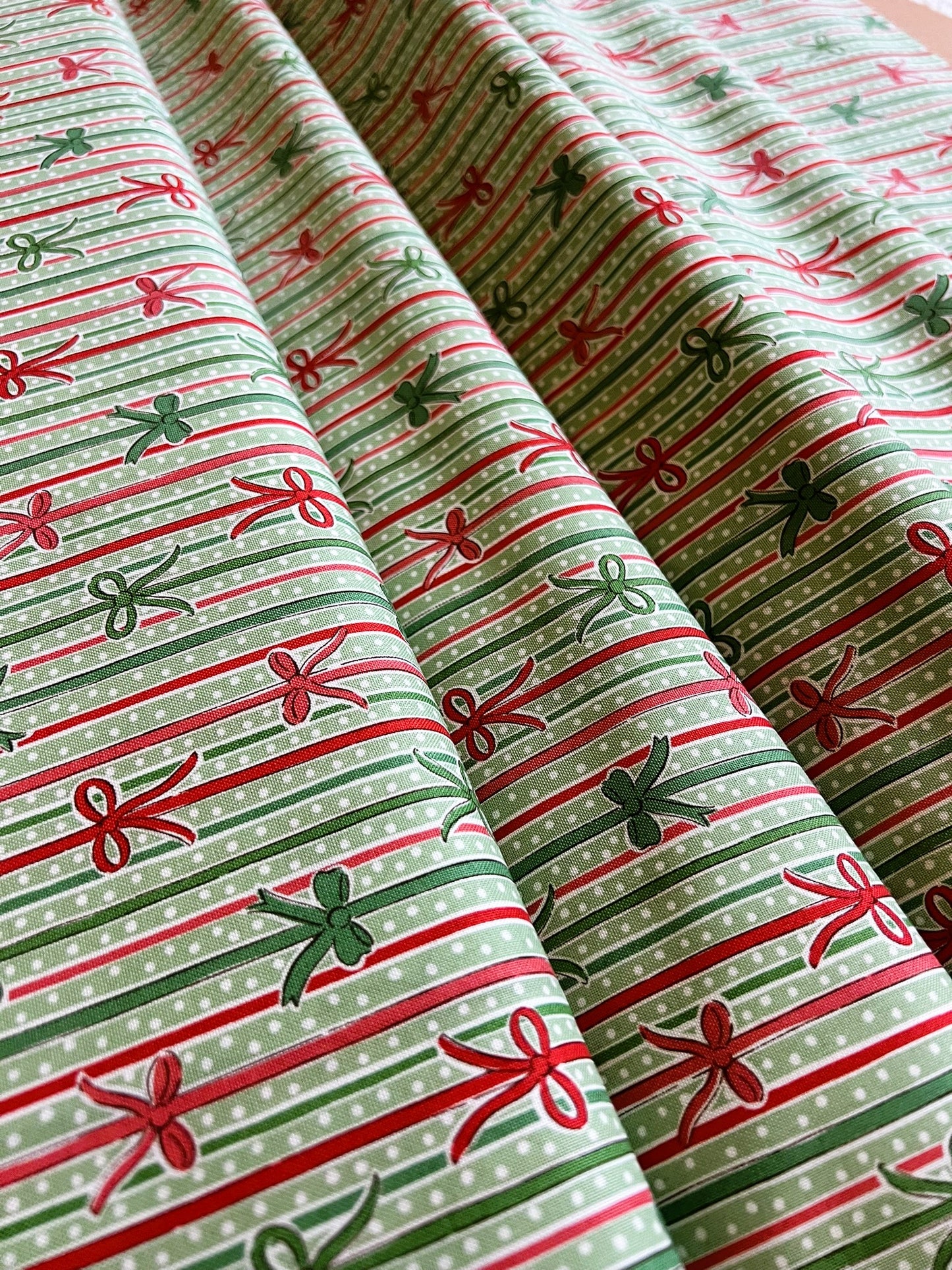 Liberty Christmas Fabric - Festive Magic Collection, Ribbon Stripe C