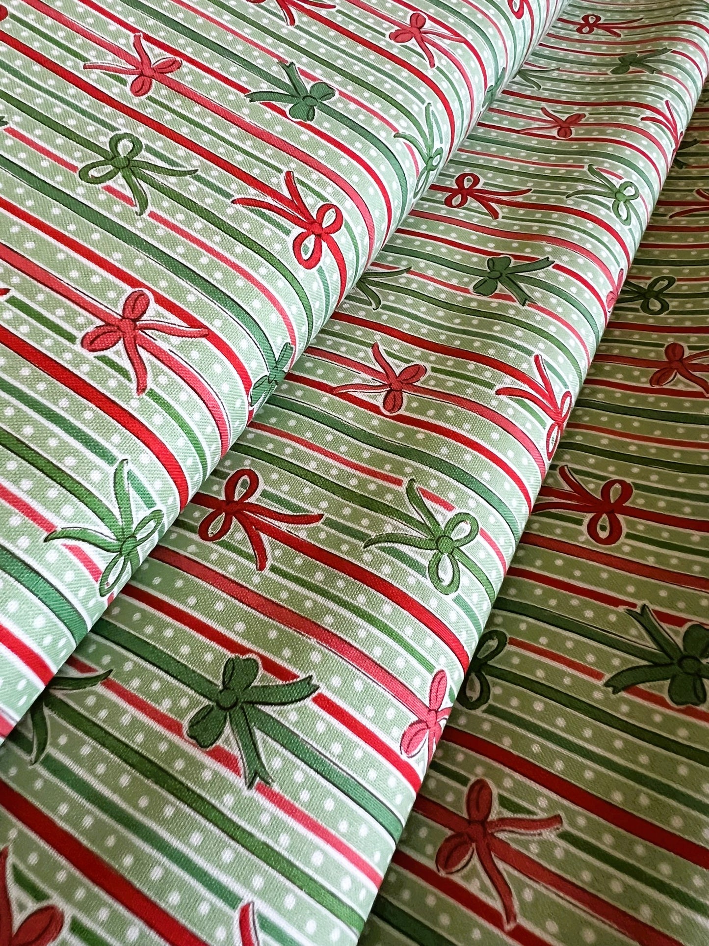 Liberty Christmas Fabric - Festive Magic Collection, Ribbon Stripe C