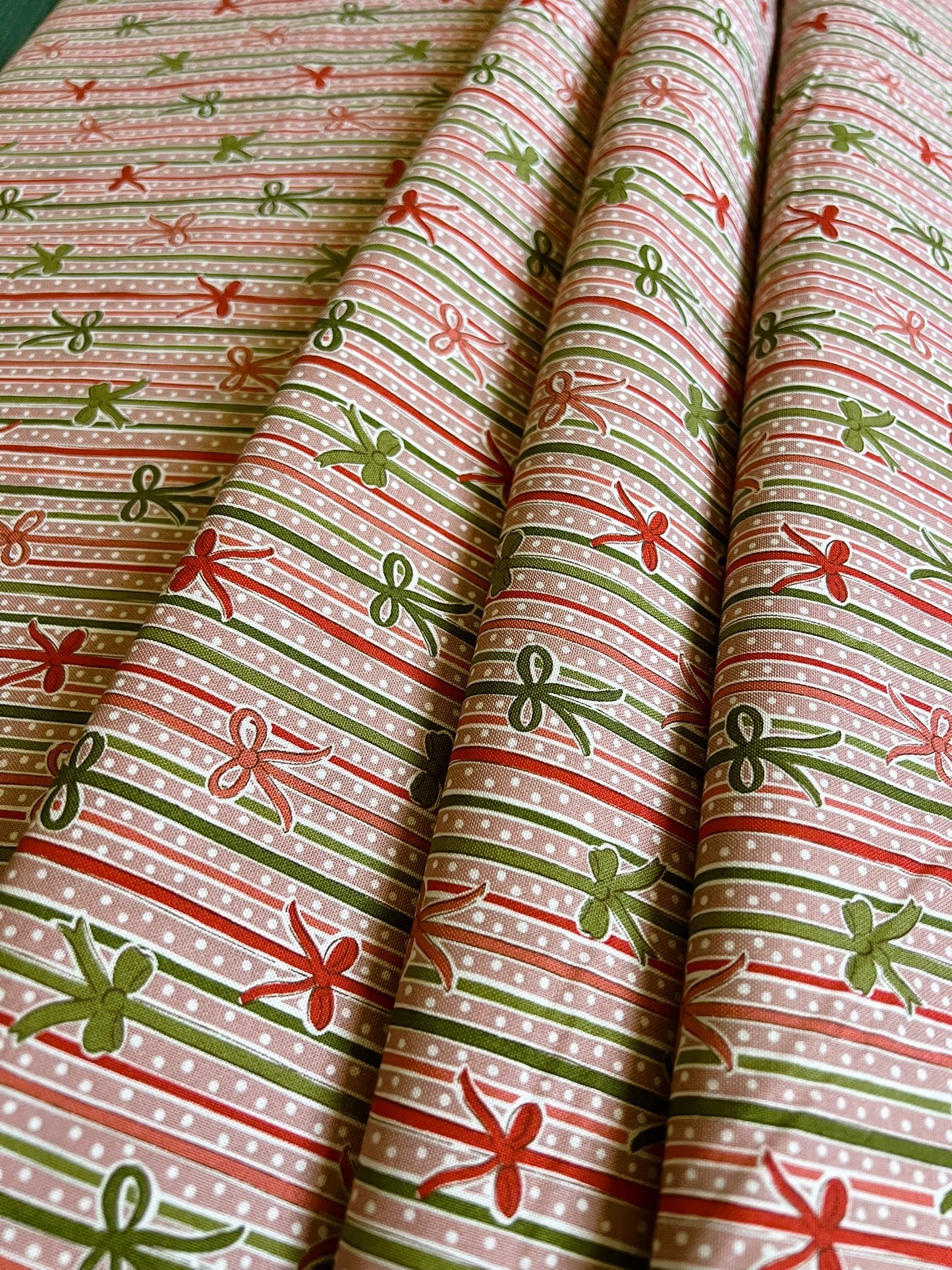 Liberty Christmas Fabric - Festive Magic Collection, Ribbon Stripe D