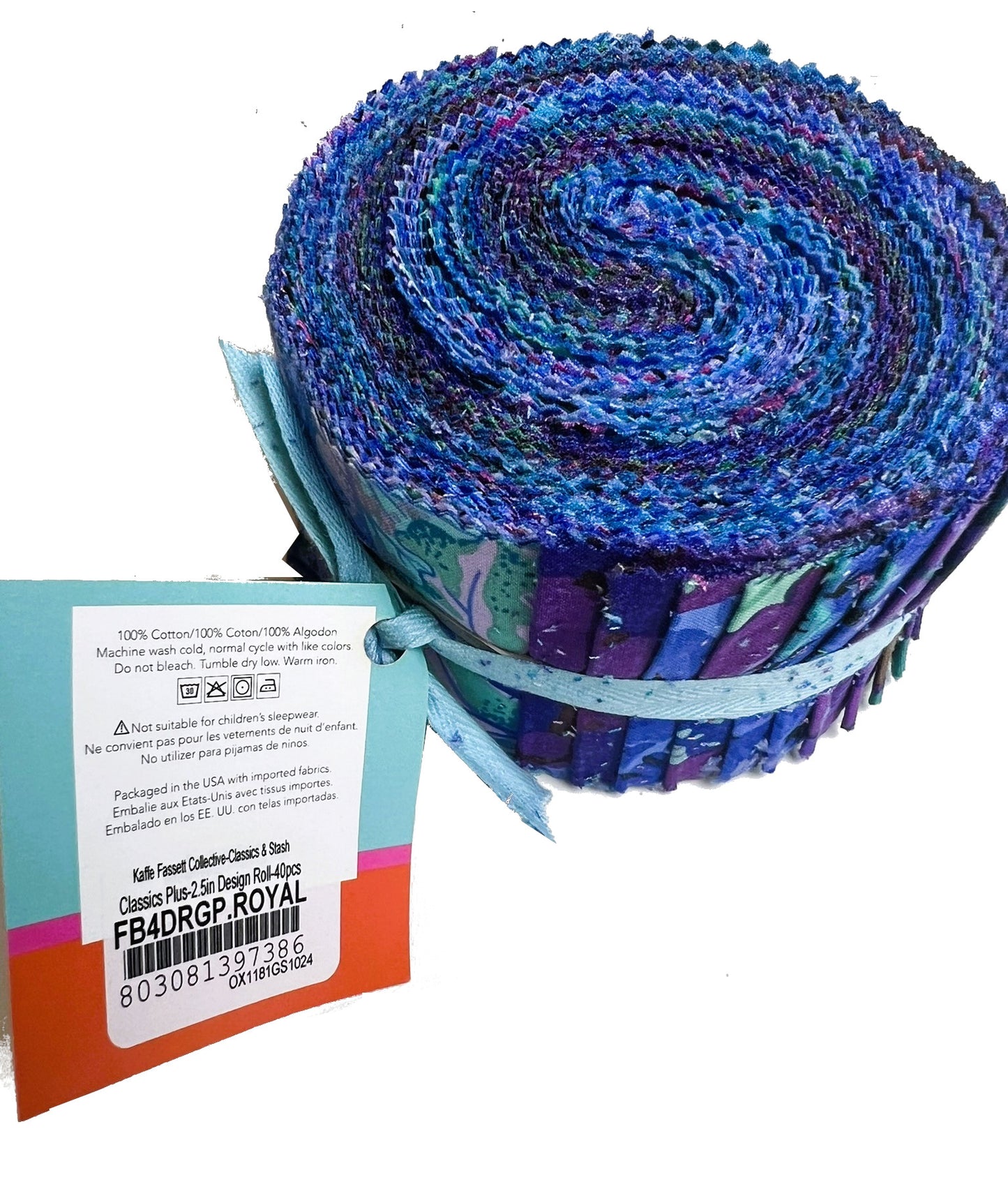 Jelly Roll Kaffe Fassett quilting cotton - Classic collection Royal Blue